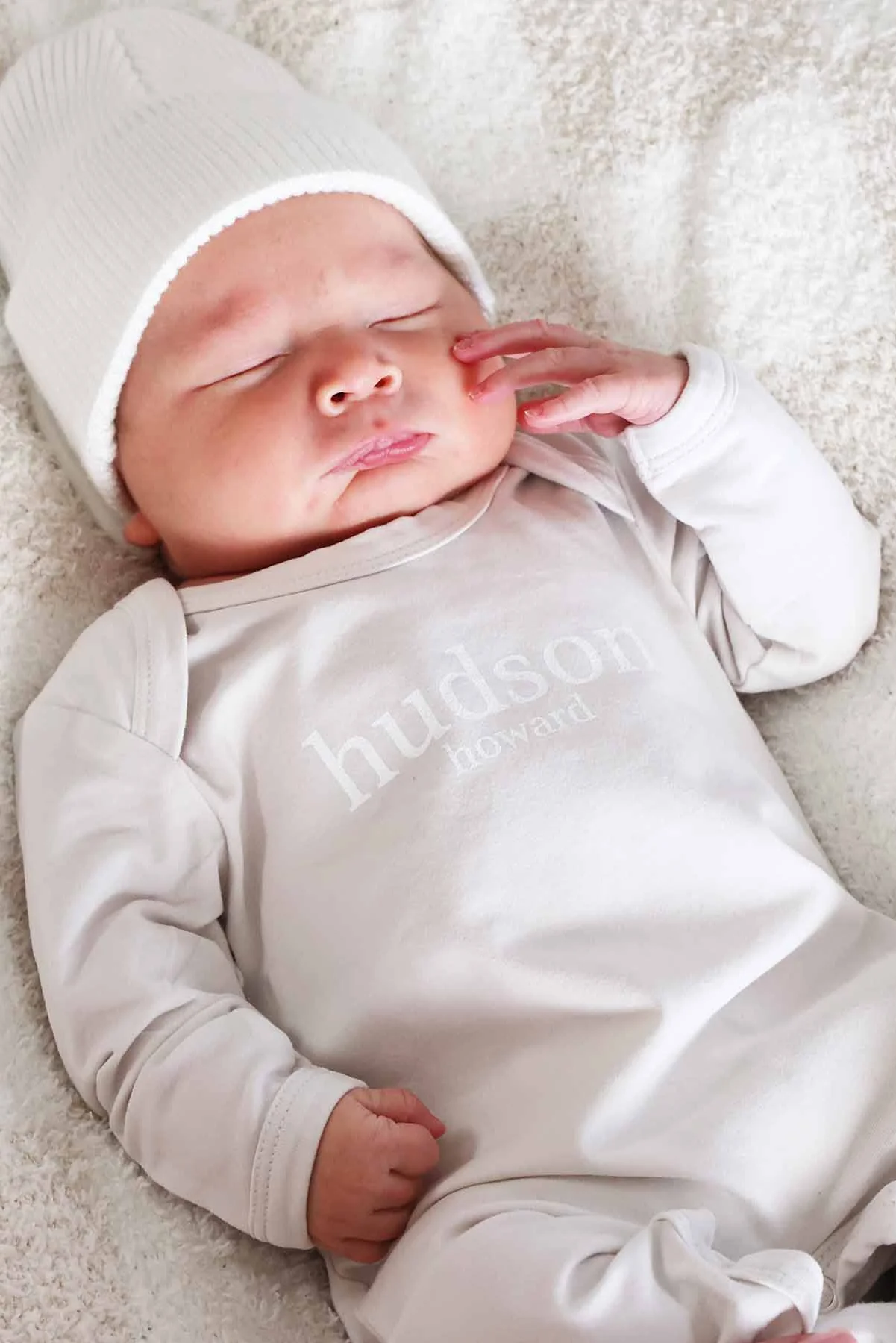 Personalized Full Length Snap Romper | Light Sand - Image 6