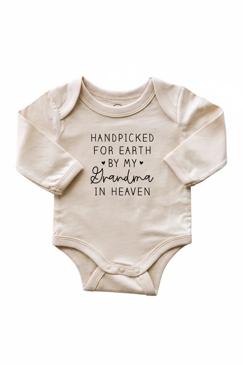 Personalized Handpicked Long Sleeve Graphic Bodysuit | Natural
