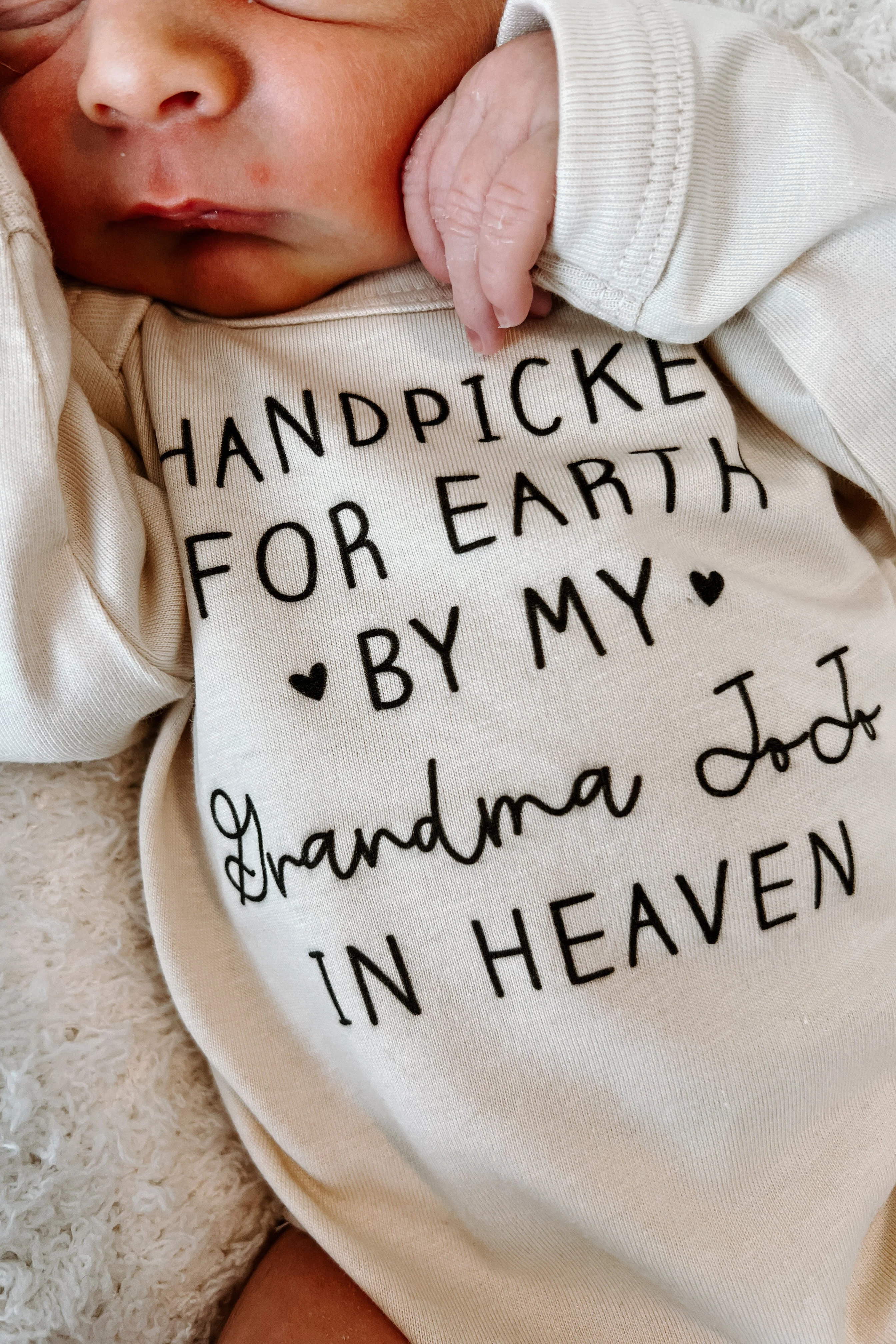 Personalized Handpicked Long Sleeve Graphic Bodysuit | Natural - Image 3