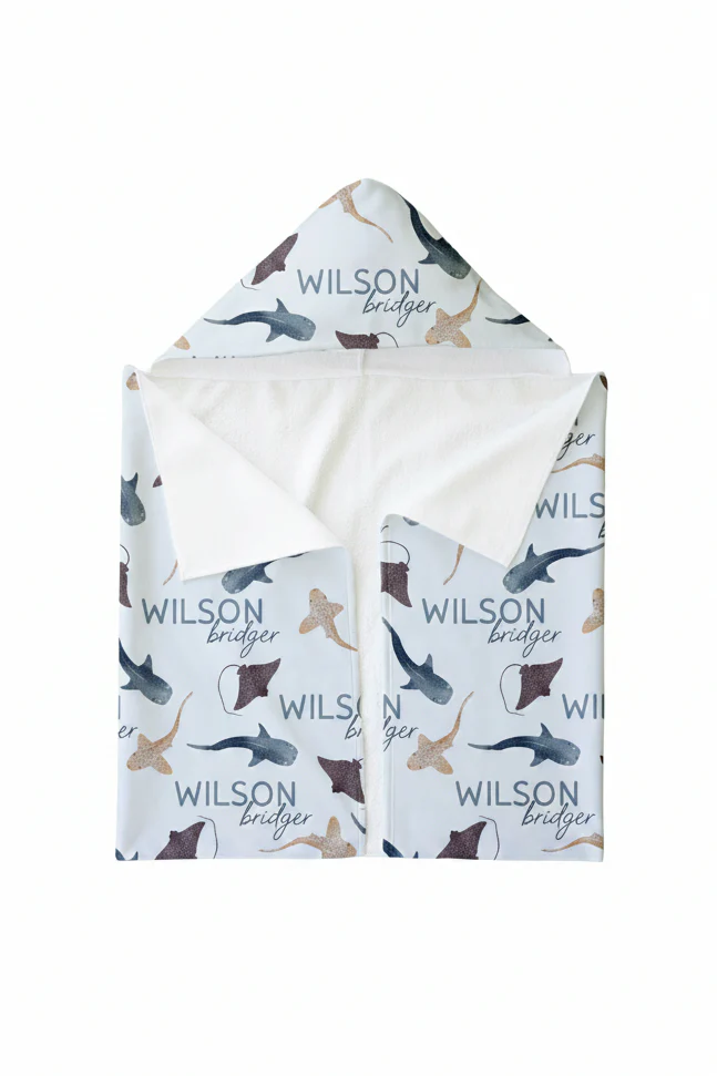 Personalized Hooded Towel | Fin Friends - Image 3
