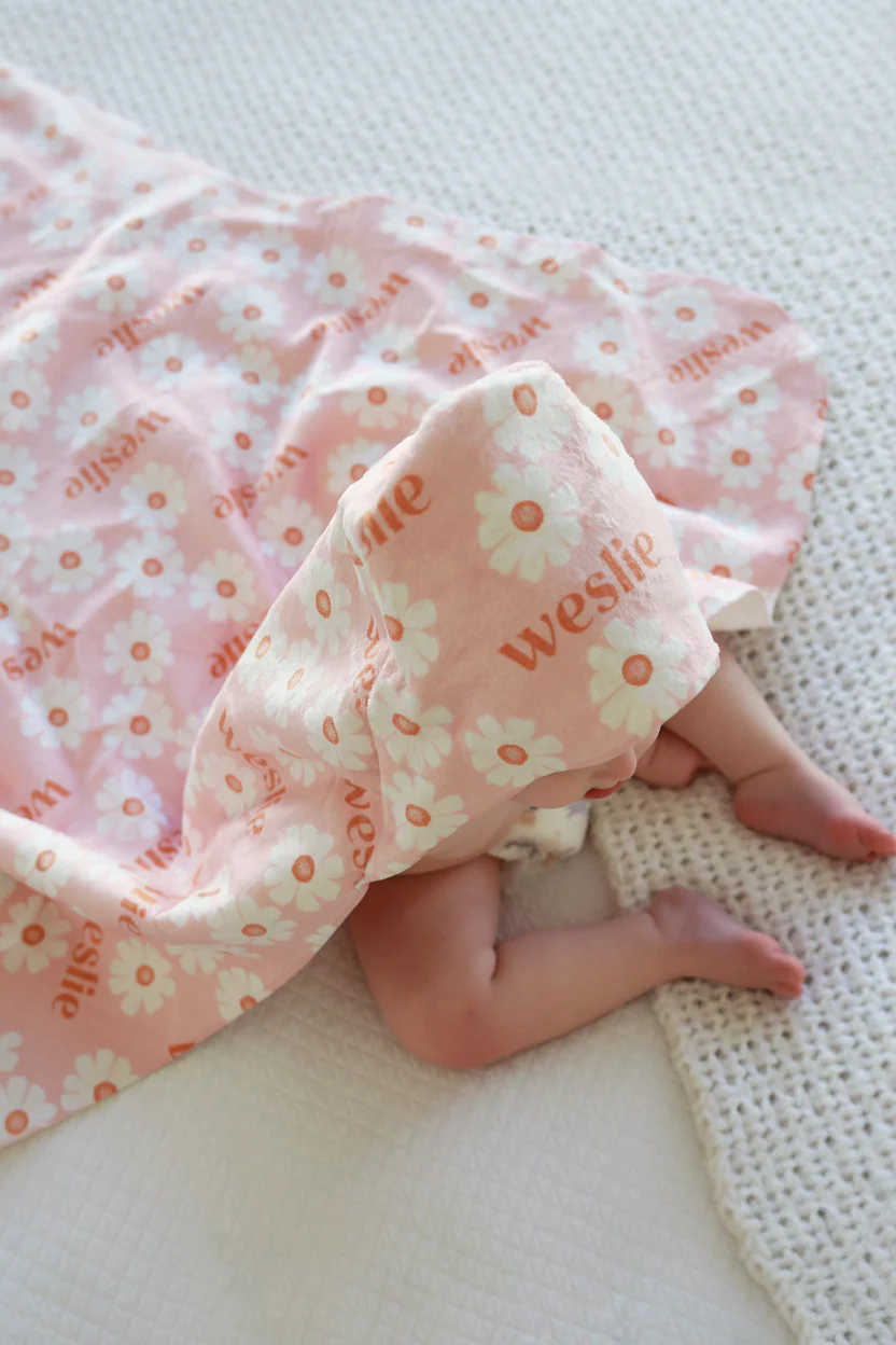 Personalized Hooded Towel | Peach Dream