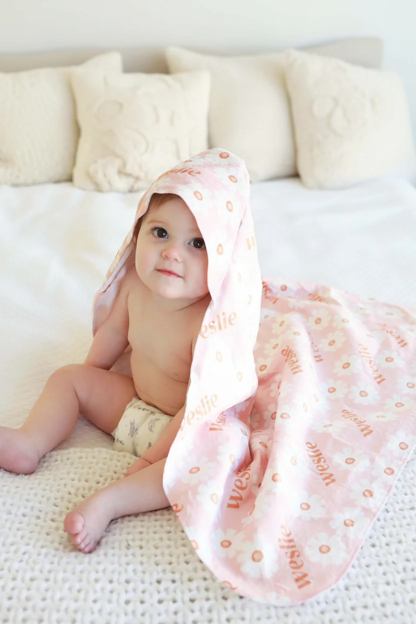 Personalized Hooded Towel | Peach Dream - Image 6