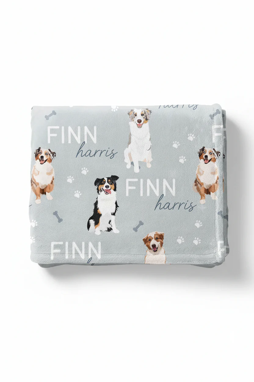 Personalized Kids Blanket | Australian Shepherd