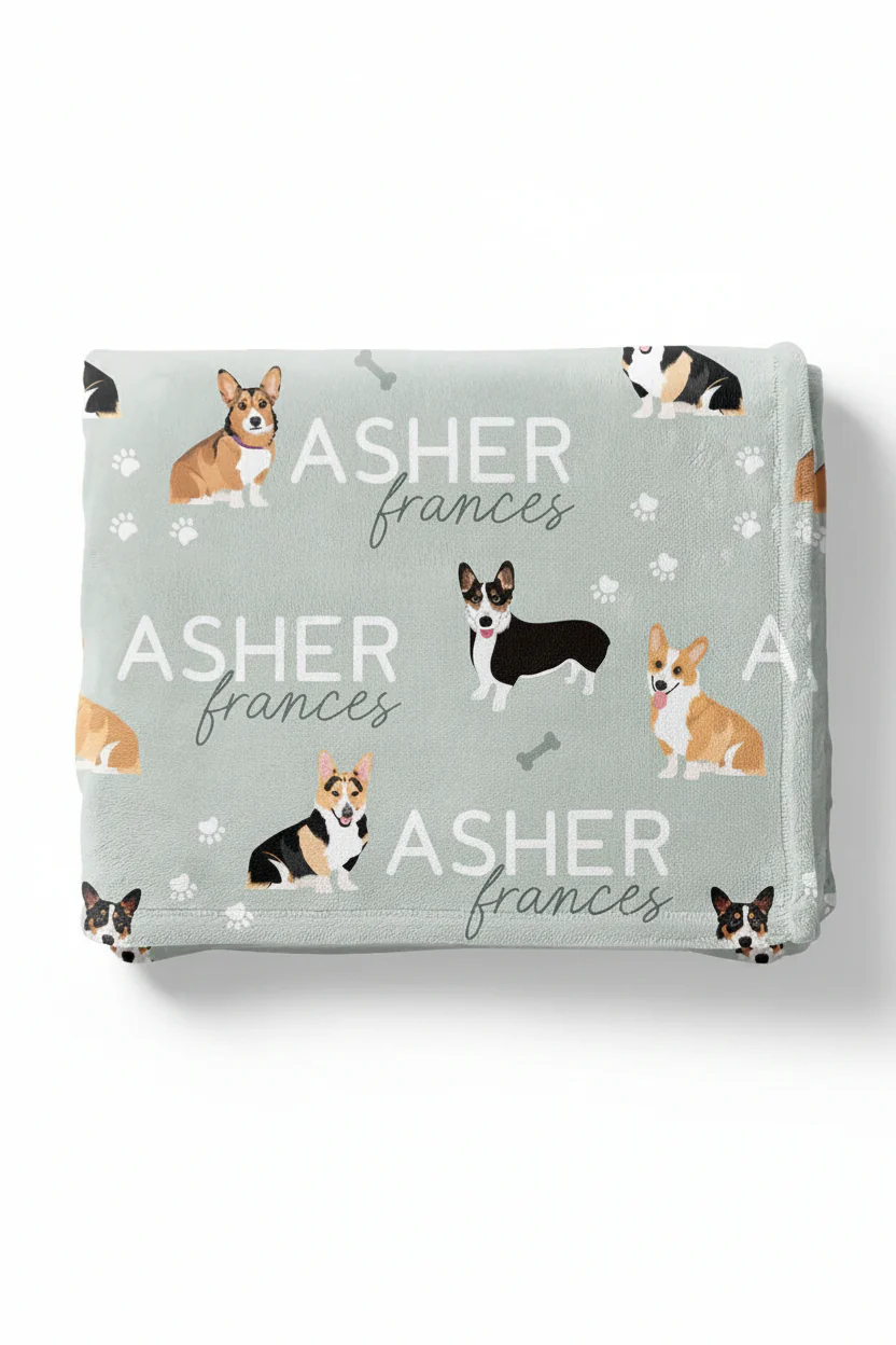 Personalized Kids Blanket | Corgi - Image 6