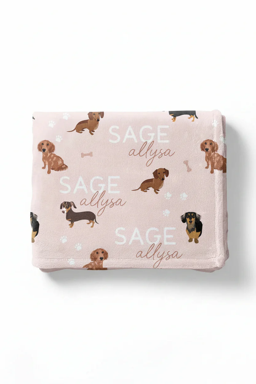 Personalized Kids Blanket | Dachshund - Image 5