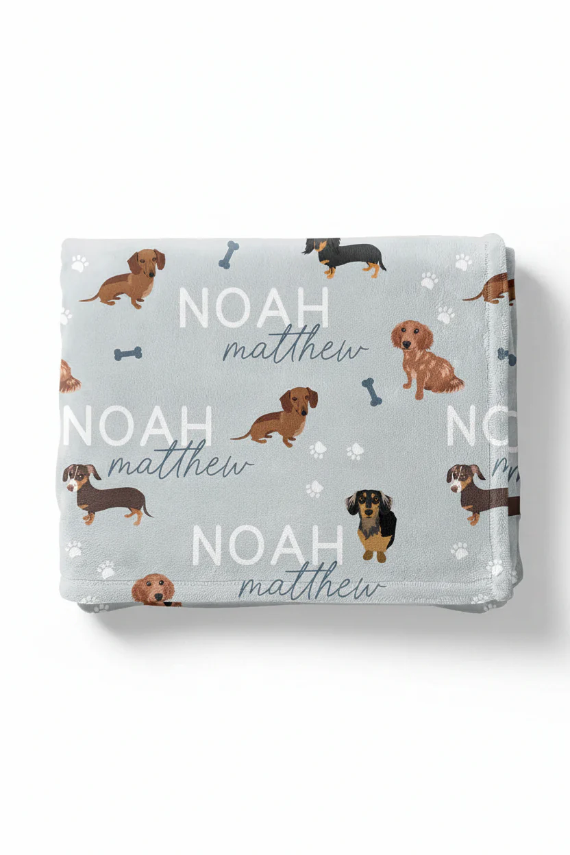 Personalized Kids Blanket | Dachshund - Image 7