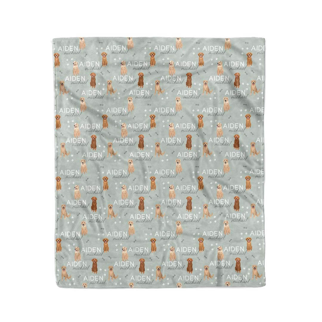 Personalized Kids Blanket | Golden Retriever - Image 4