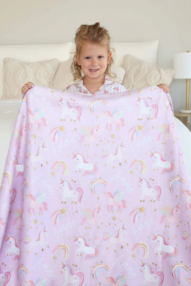 Personalized Sherpa Kids Blanket | Rainbow Magic