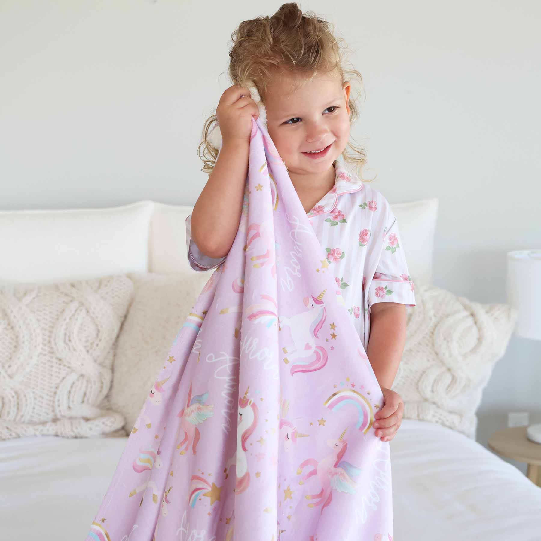 Personalized Sherpa Kids Blanket | Rainbow Magic - Image 5
