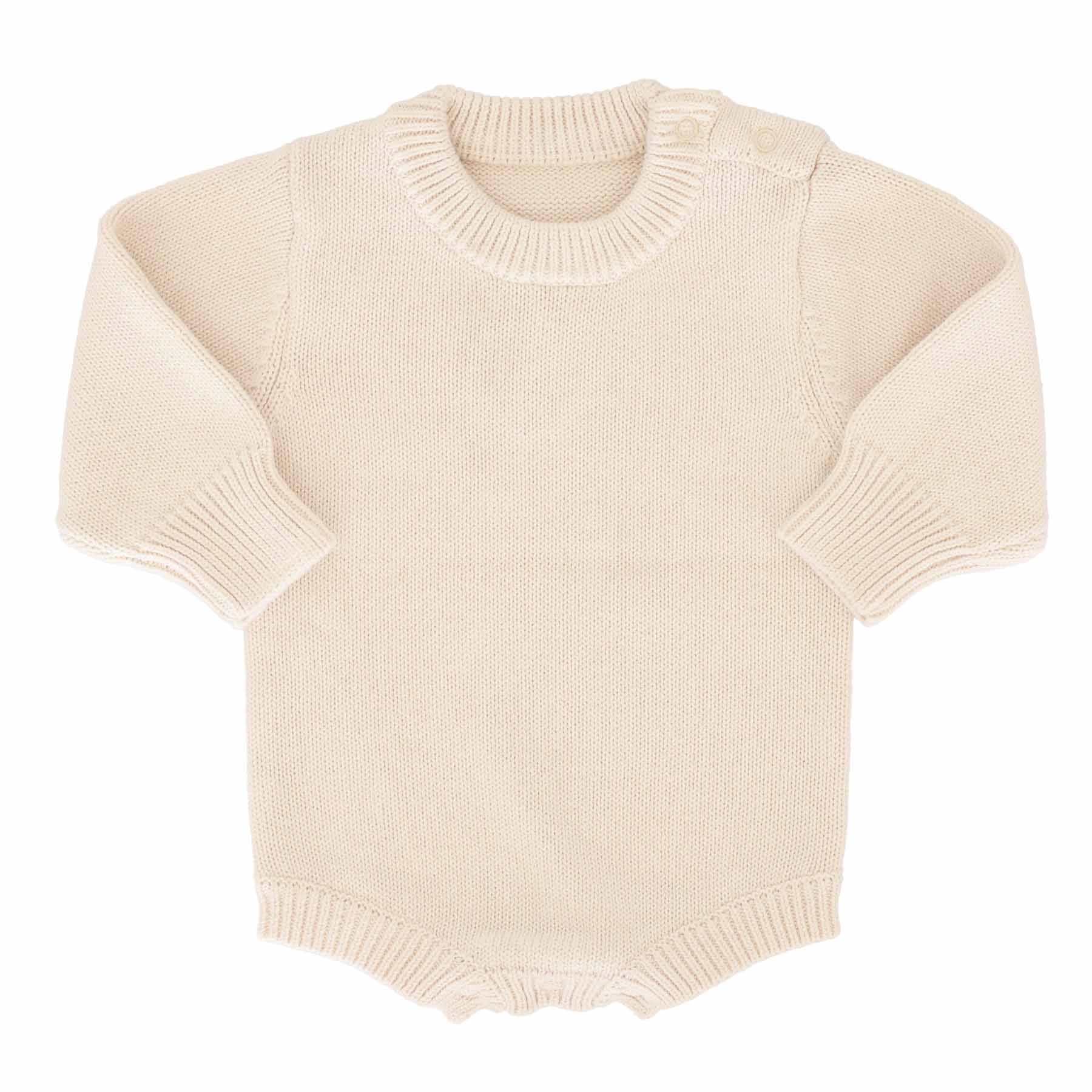 Embroidered Knit Sweater Bubble Romper | Ash - Image 10