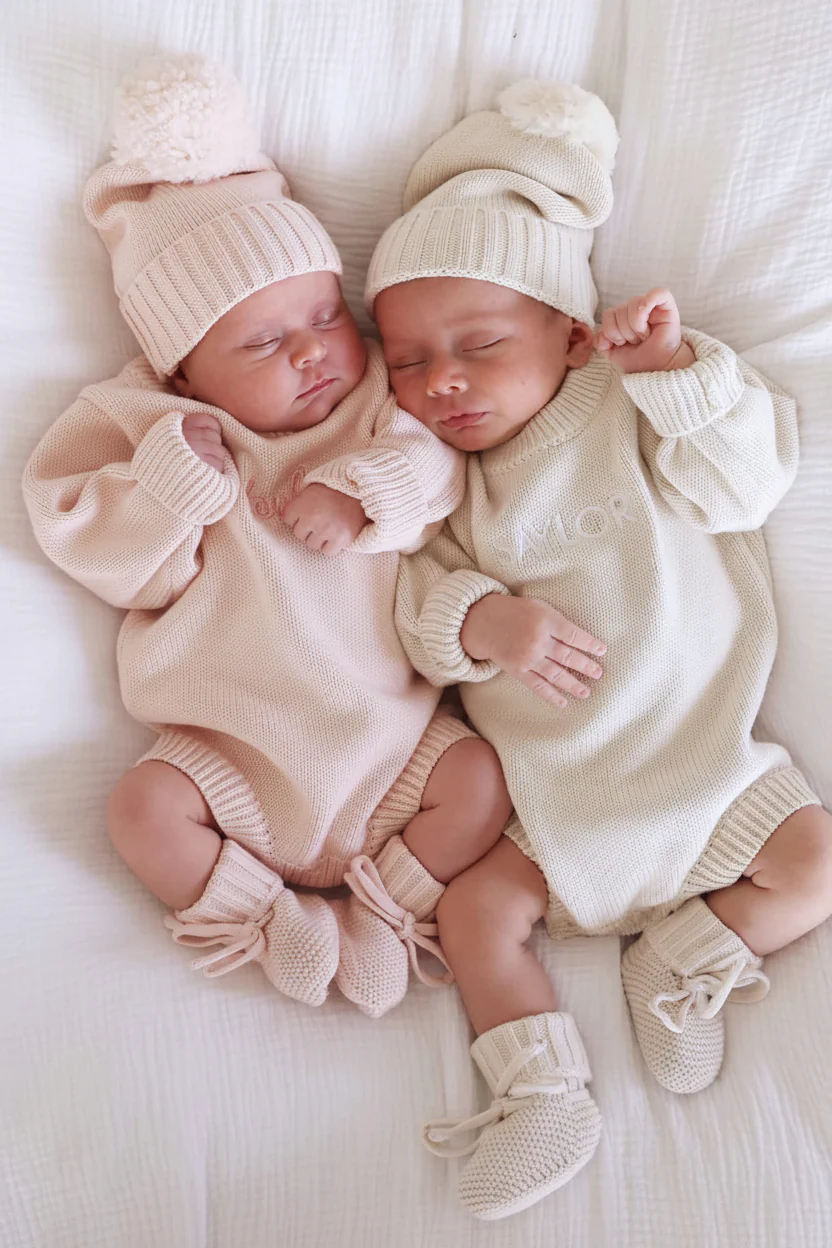 Embroidered Knit Sweater Bubble Romper | Ash - Image 4