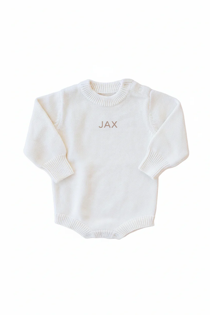 Personalized Printed Knit Sweater Bubble | Ivory - Image 2