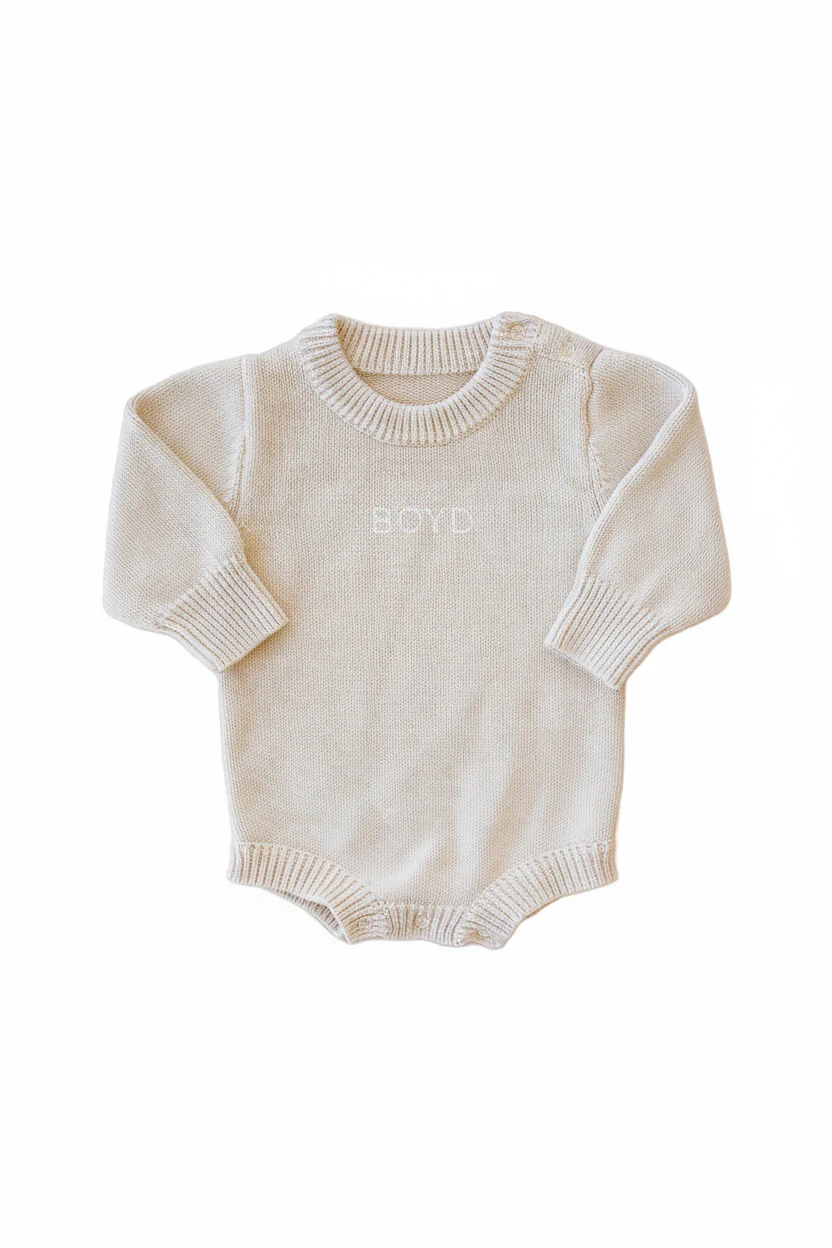 Personalized Printed Knit Sweater Bubble | Sand - Image 2