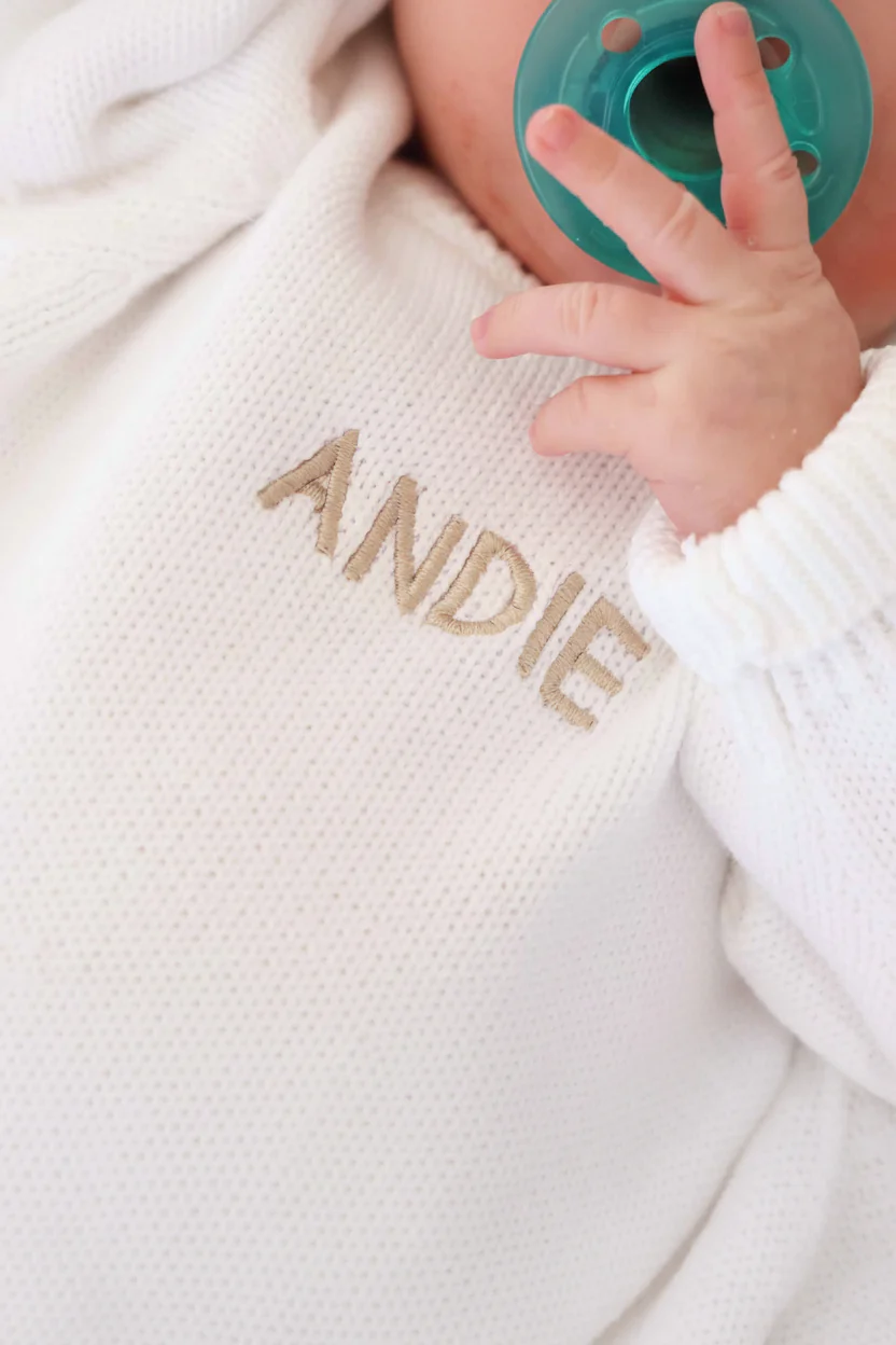 Embroidered Knit Sweater Bubble Romper | Snow - Image 3