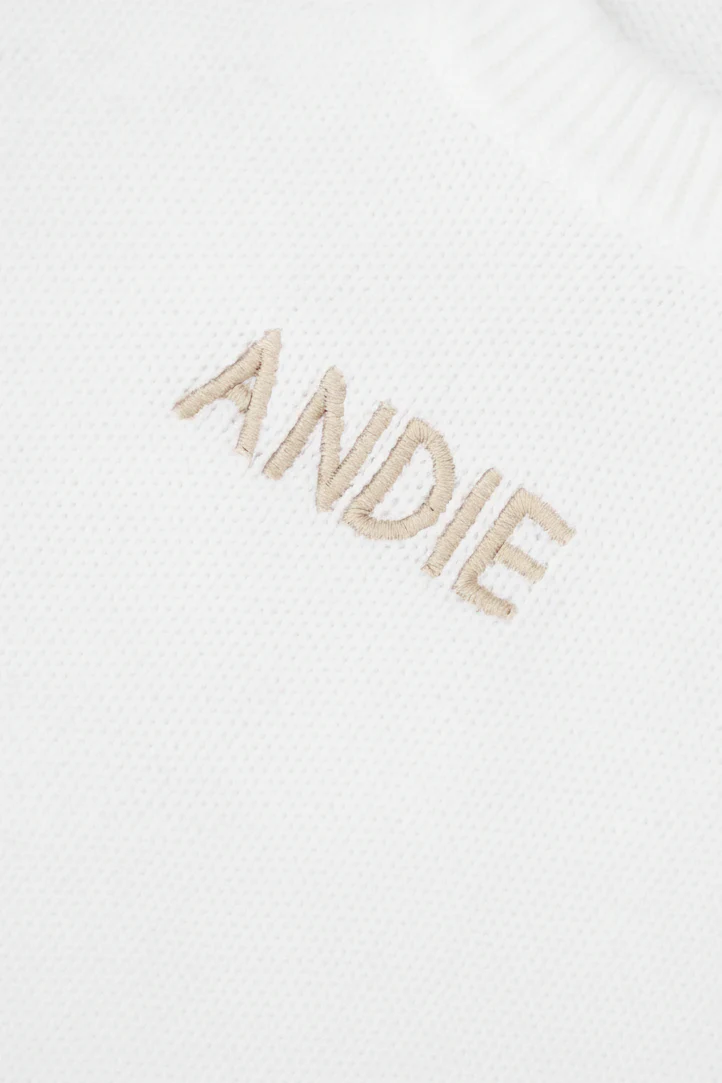 Embroidered Knit Sweater Bubble Romper | Snow - Image 5