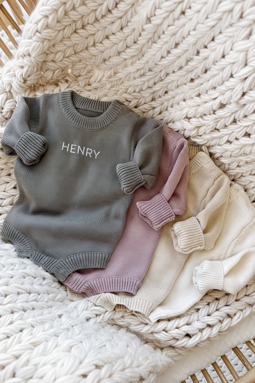 Personalized Printed Knit Sweater Bubble | Solid