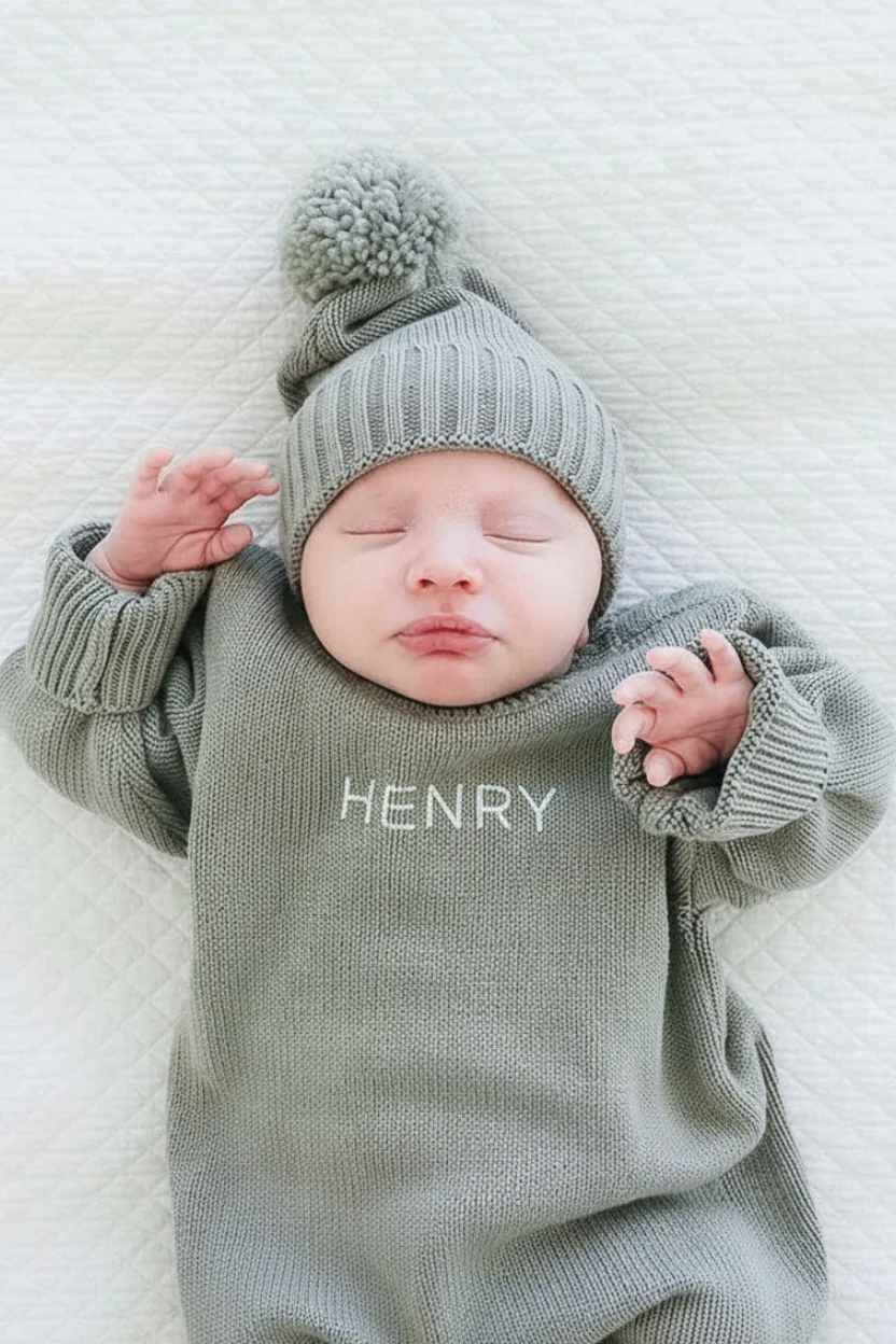Personalized Printed Knit Sweater Bubble | Solid - Image 4