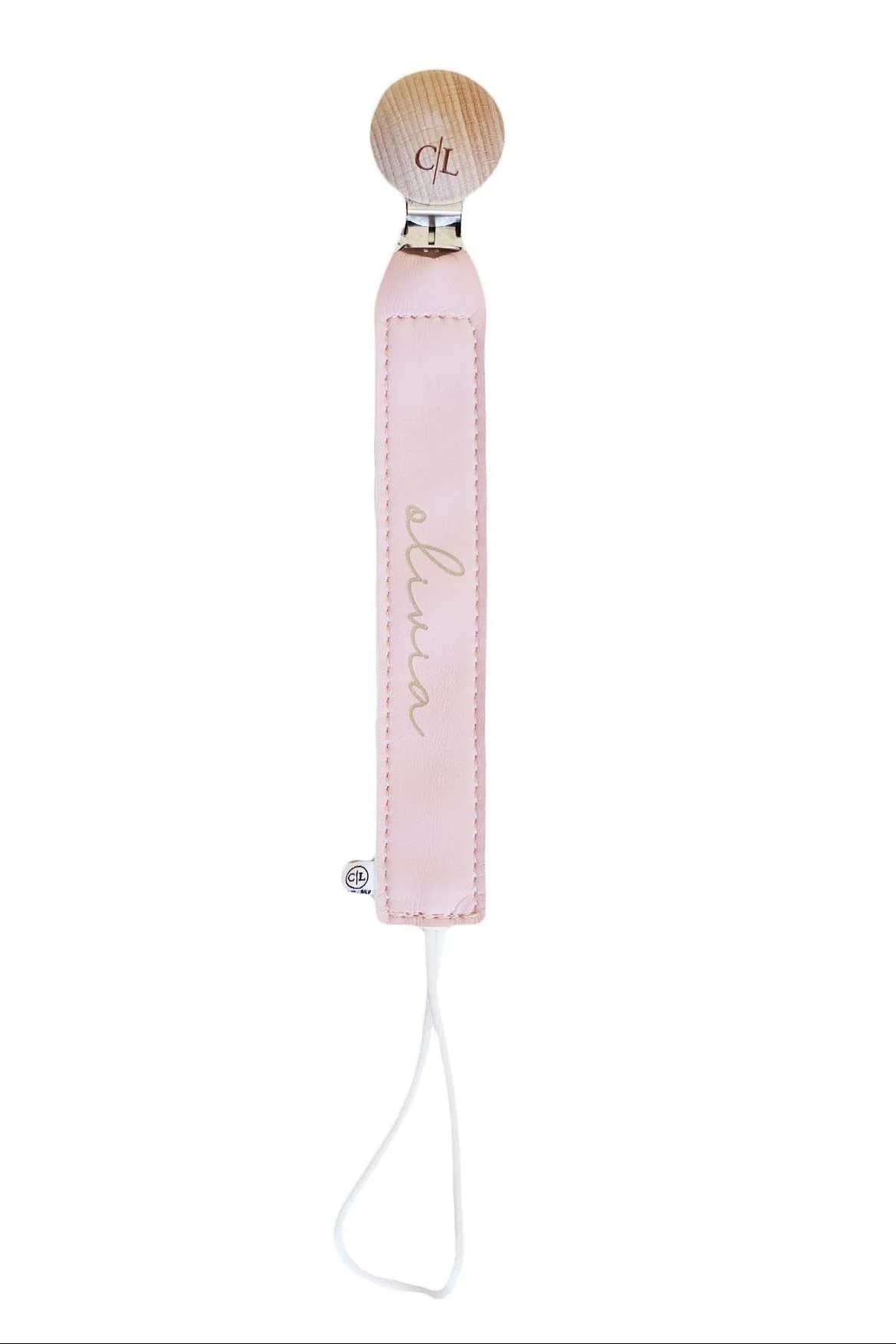 Personalized Leather Pacifier Clip | All Colors - Image 3