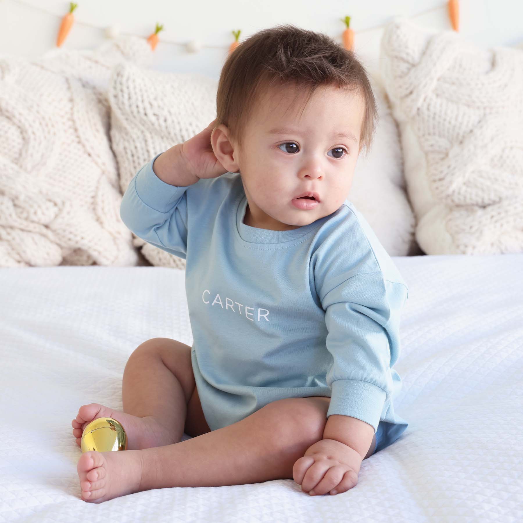 Personalized Long Sleeve Bubble Romper | Spring - Image 5