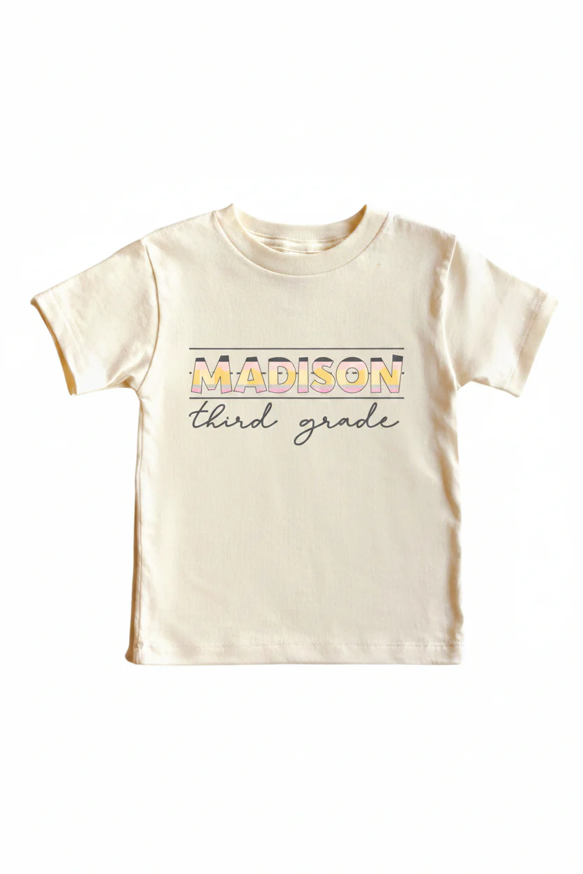 Personalized New Grade Kids Graphic Tee | Natural - Image 5