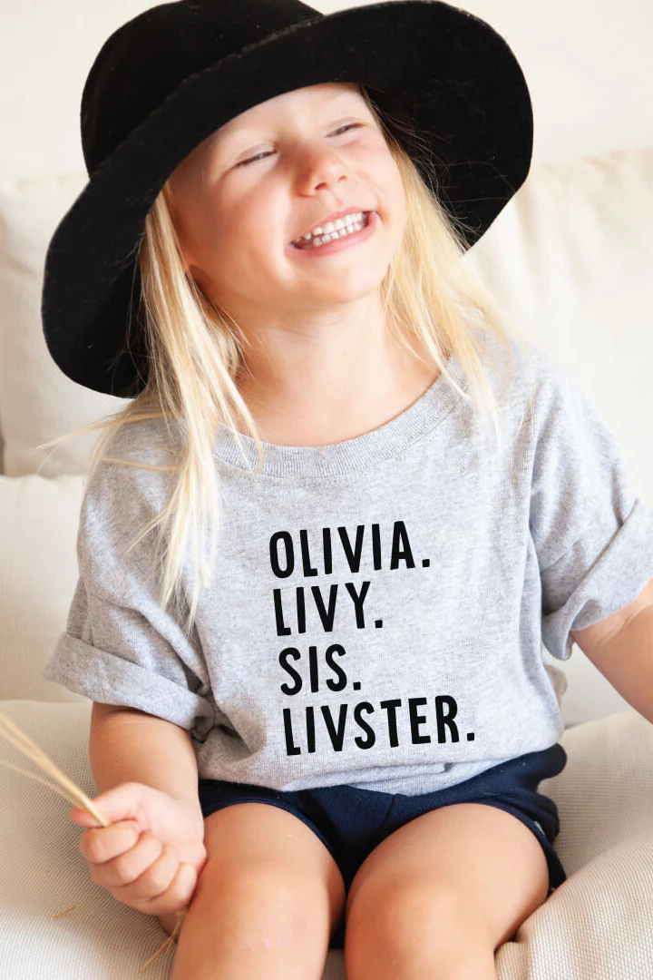 Personalized Nickname Color Block Kids Graphic Tees - Image 13