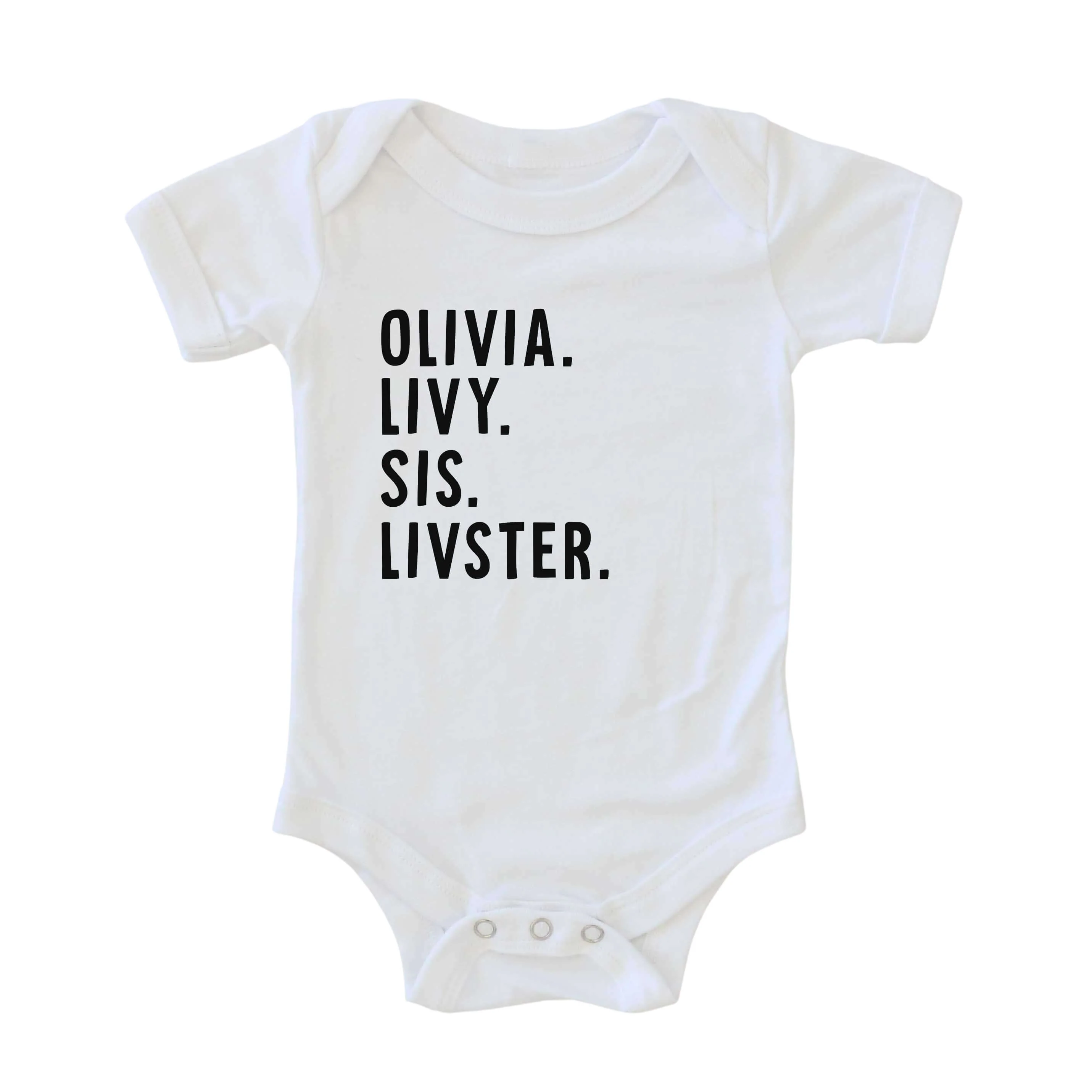 Personalized Nickname Graphic Bodysuit | White - Image 2