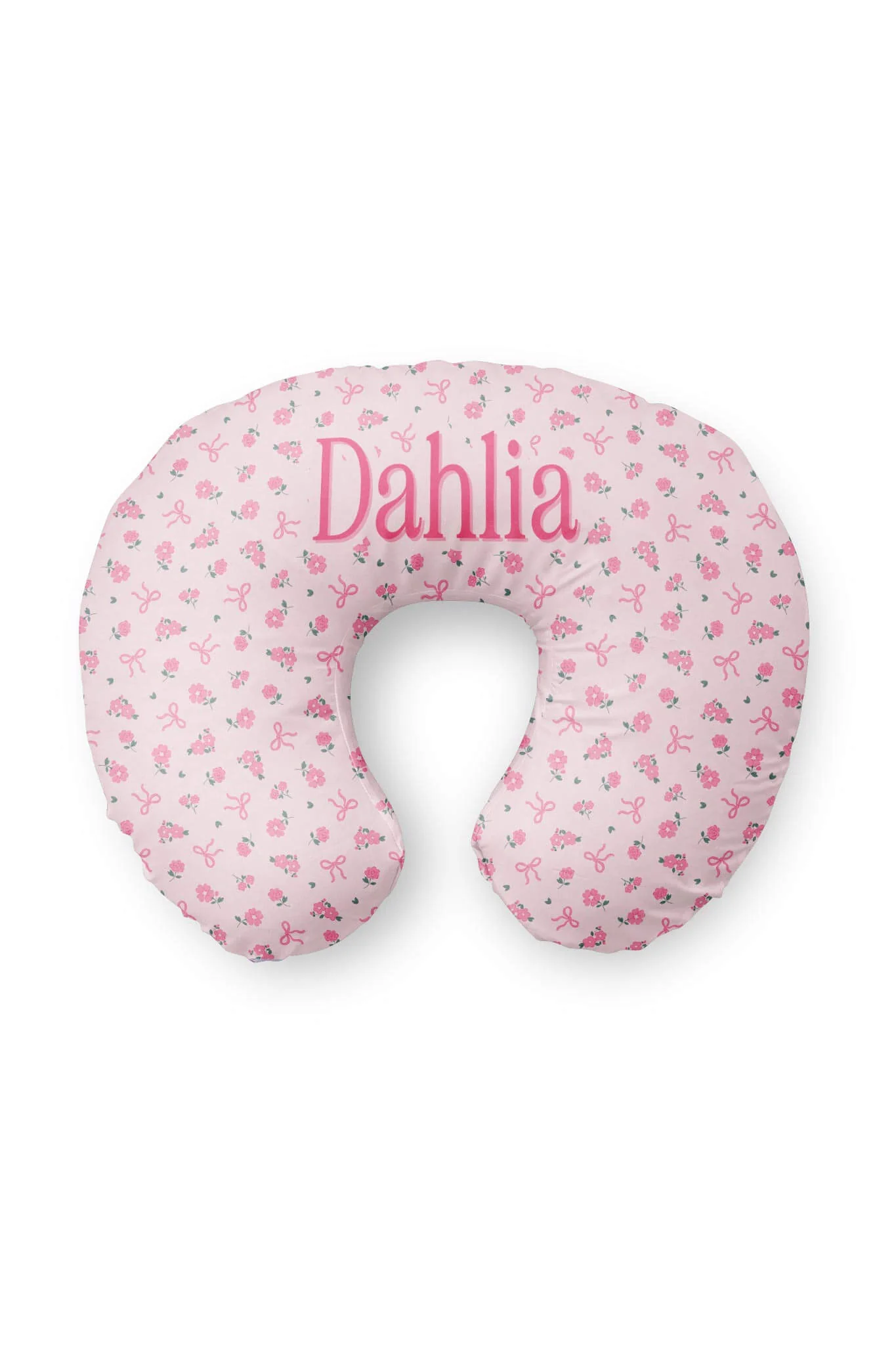Personalized Nursing Pillow Covers | Ribbon & Roses Pink