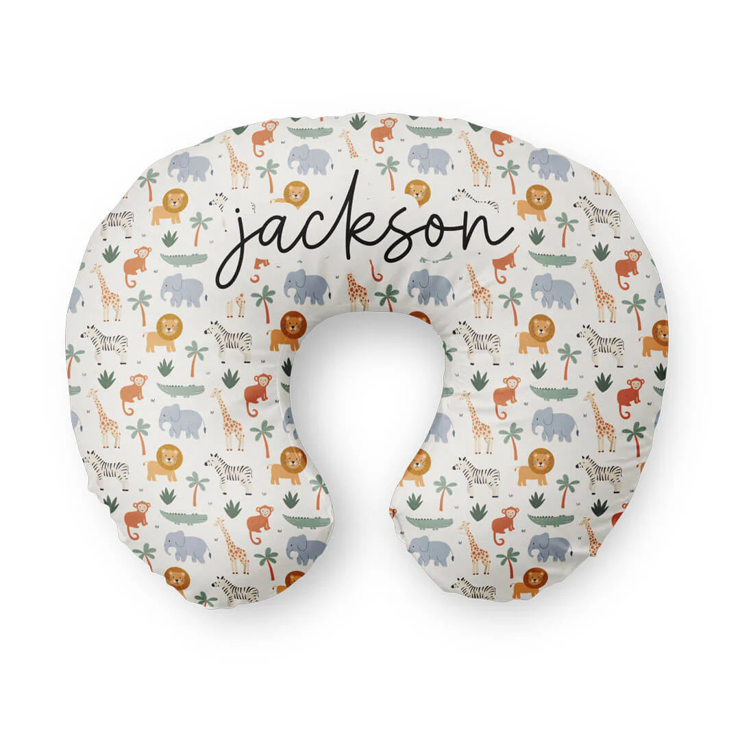 Personalized Nursing Pillow Covers | Safari Snuggles