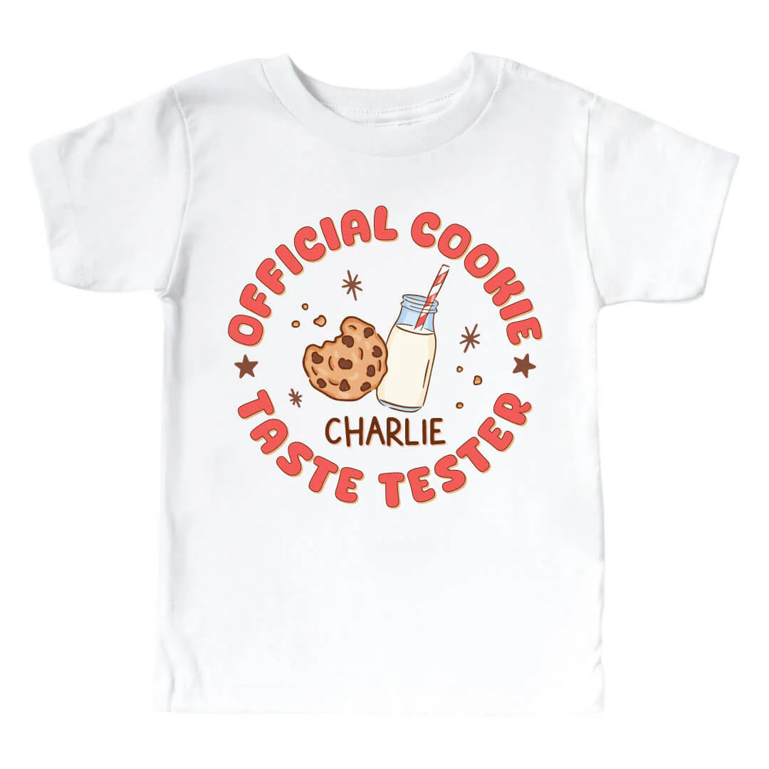 Personalized Official Cookie Tester Graphic Bodysuit & Kids Tee | White - Image 3