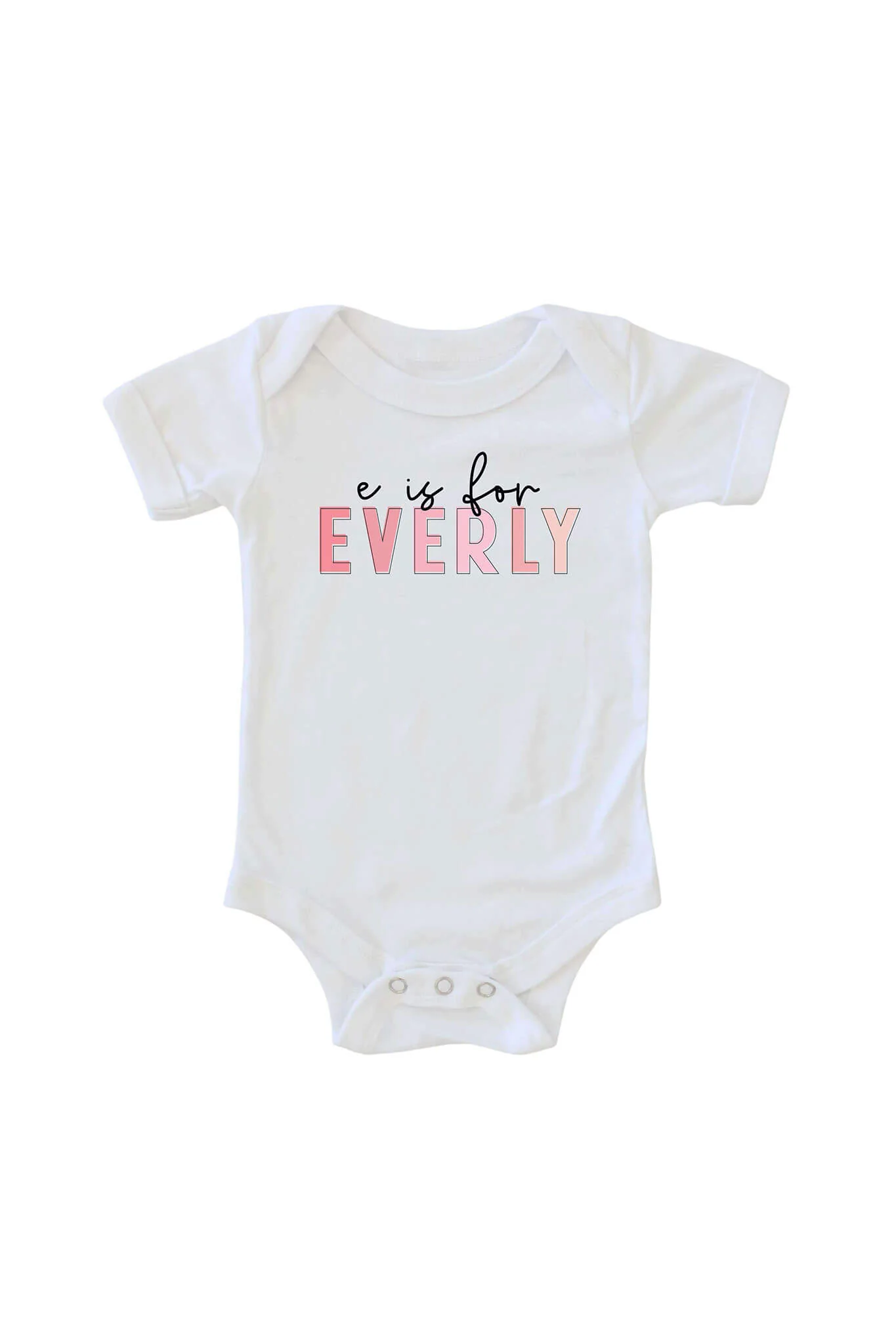 Personalized Pink Name Graphic Bodysuit | White