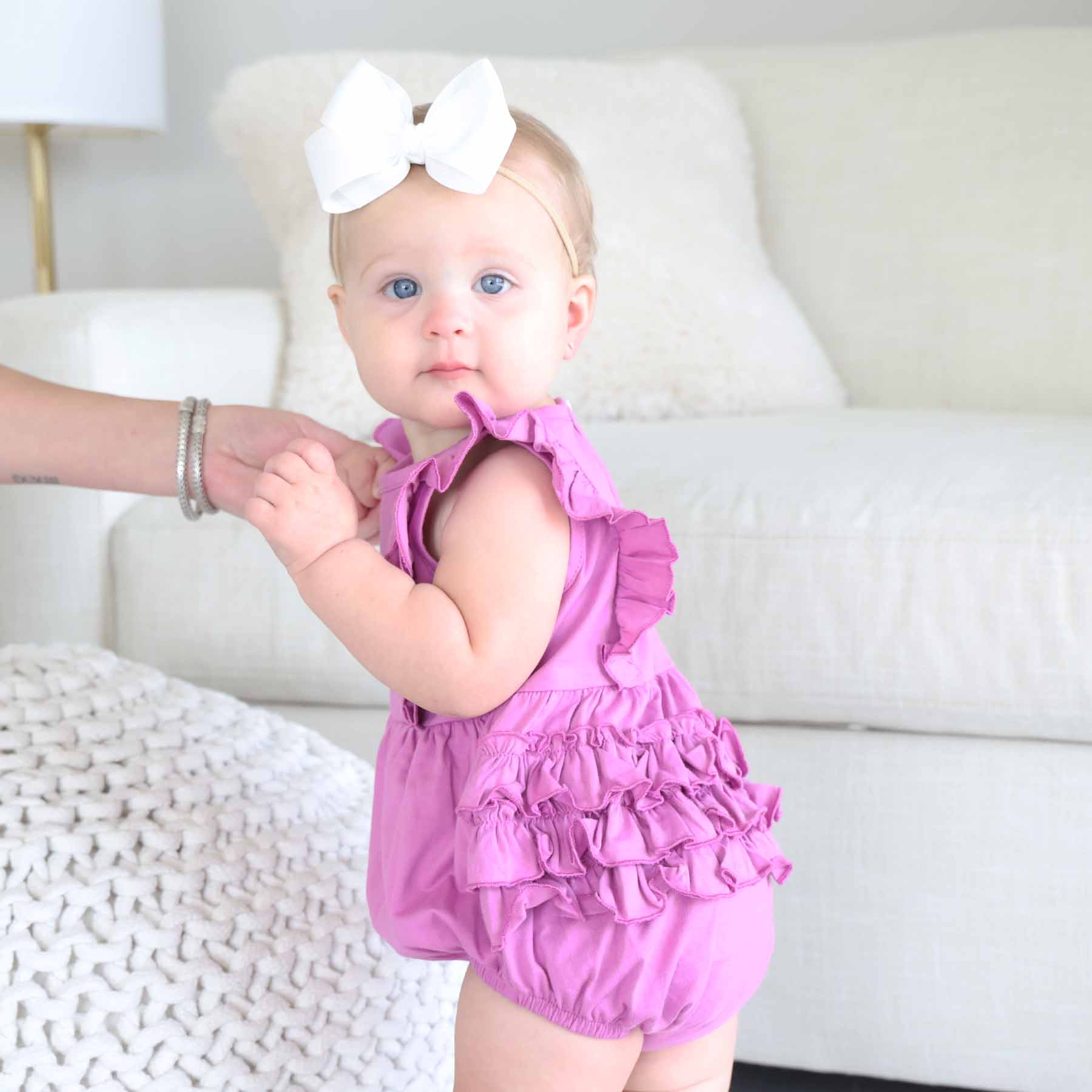 Embroidered Sleeveless Ruffle Bubble Romper - Image 6