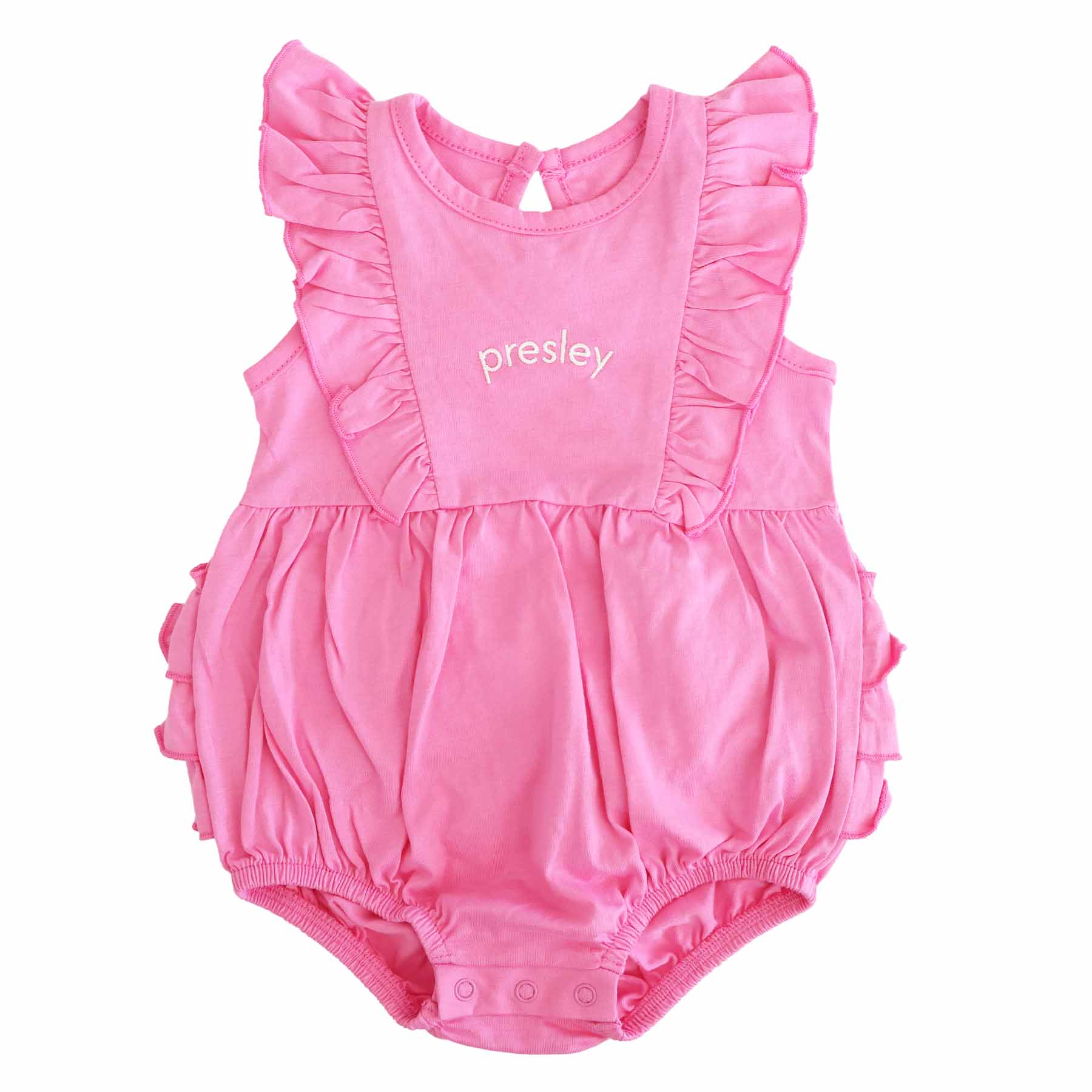 Embroidered Sleeveless Ruffle Bubble Romper - Image 8