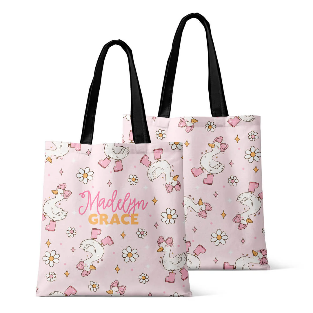 Personalized Tote Bags | Silly Goose Pink