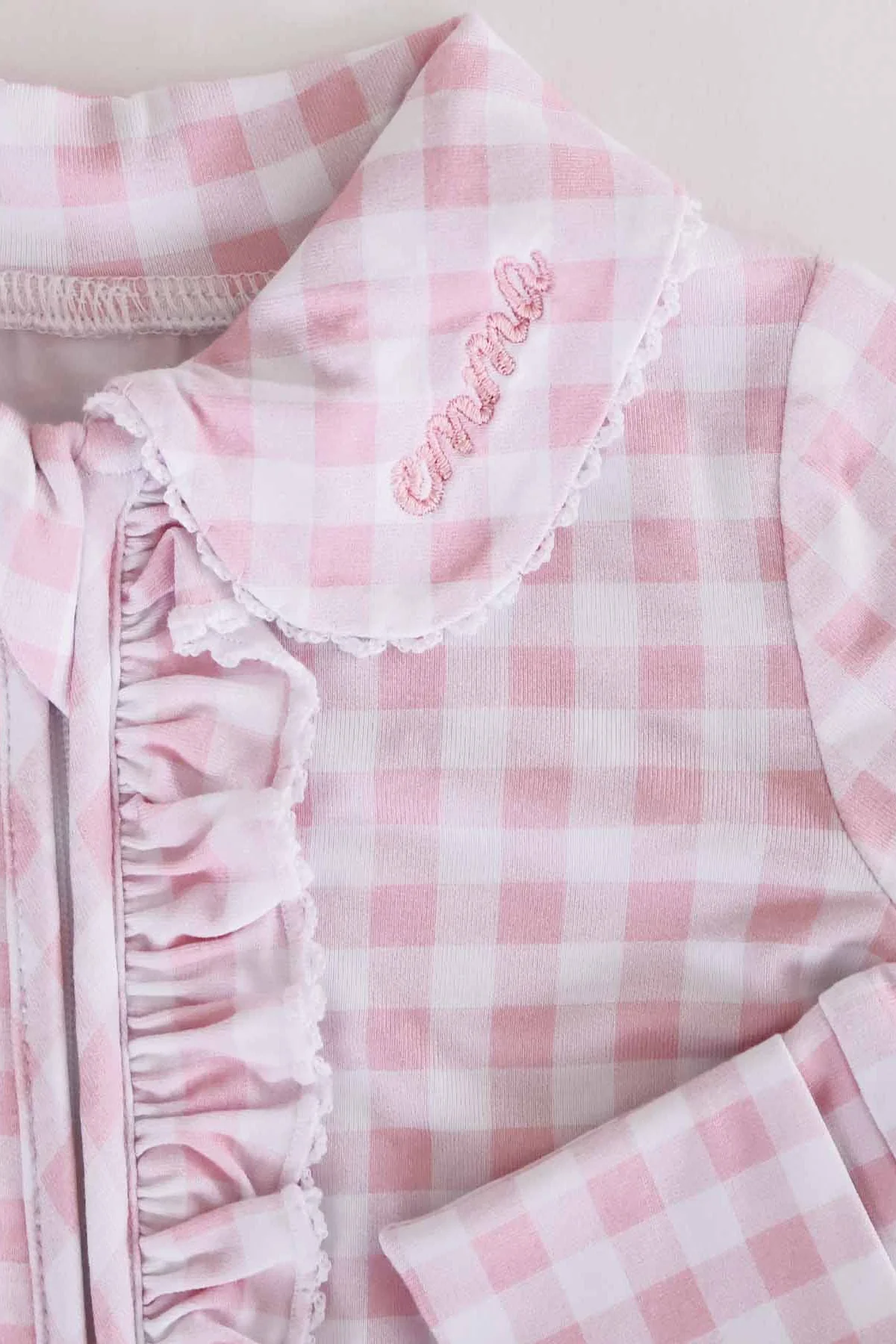 Peter Pan Collar Ruffle Zipper Footie - Image 19