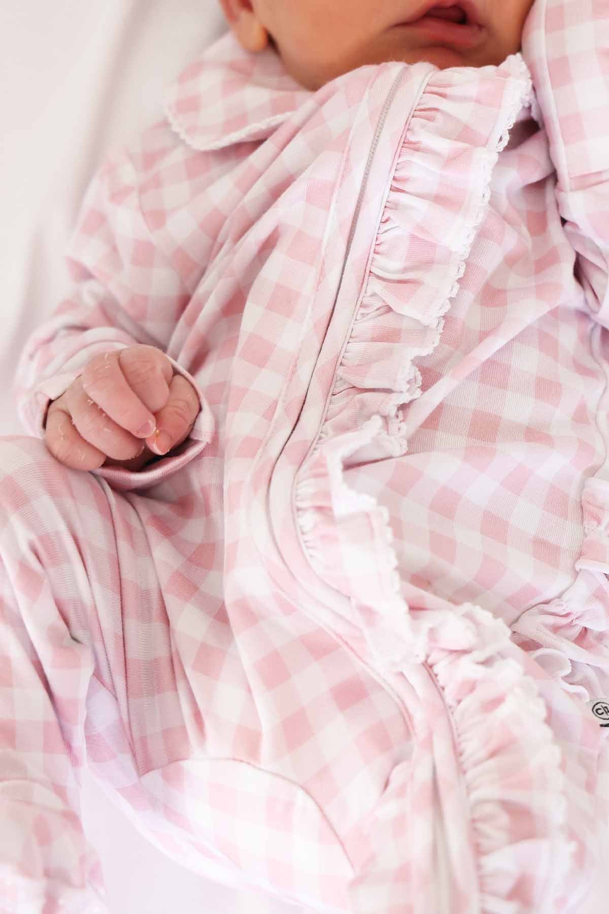 Peter Pan Collar Ruffle Zipper Footie - Image 23