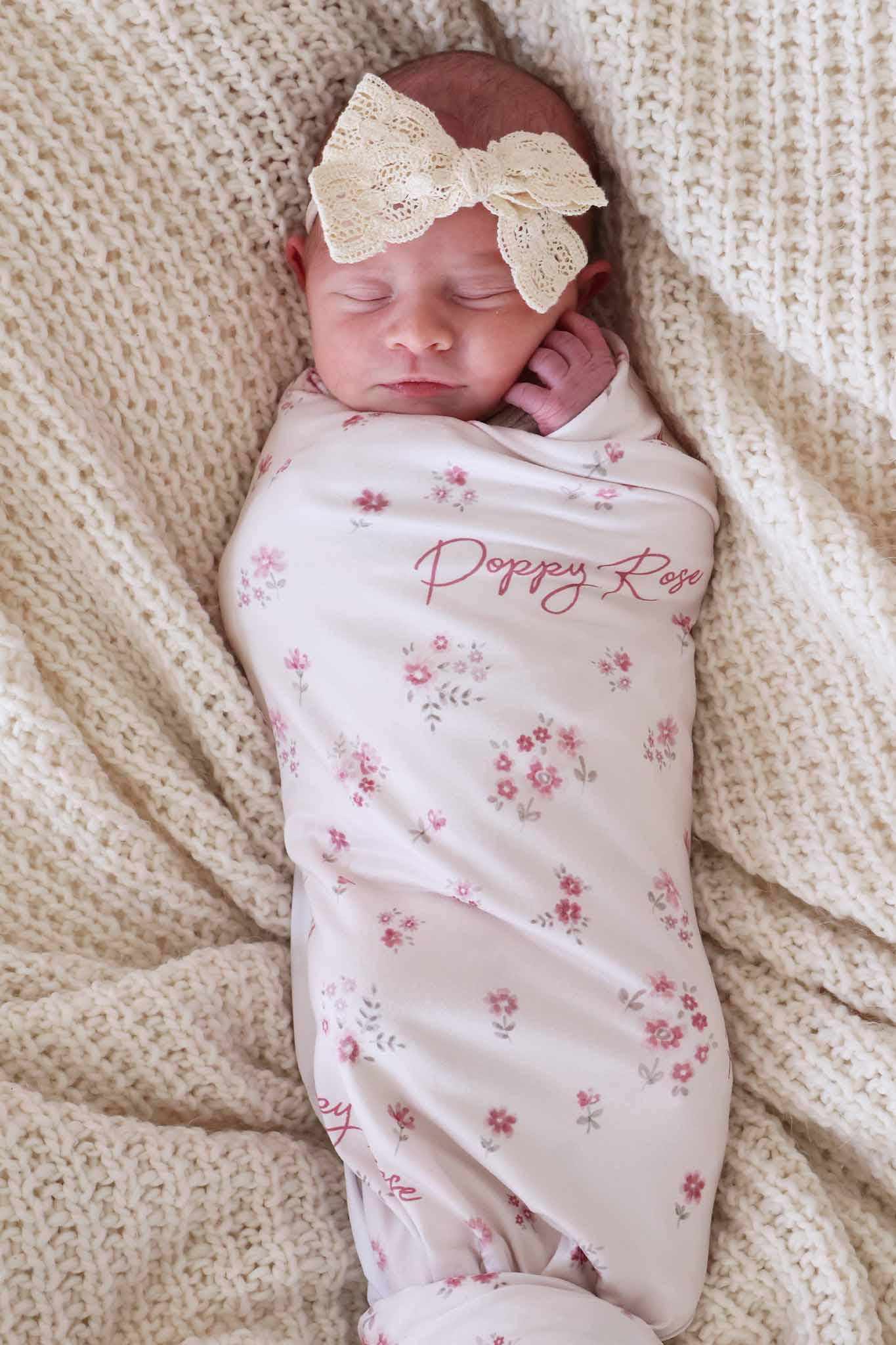 Precious Posies Personalized Swaddle Blanket - Image 4
