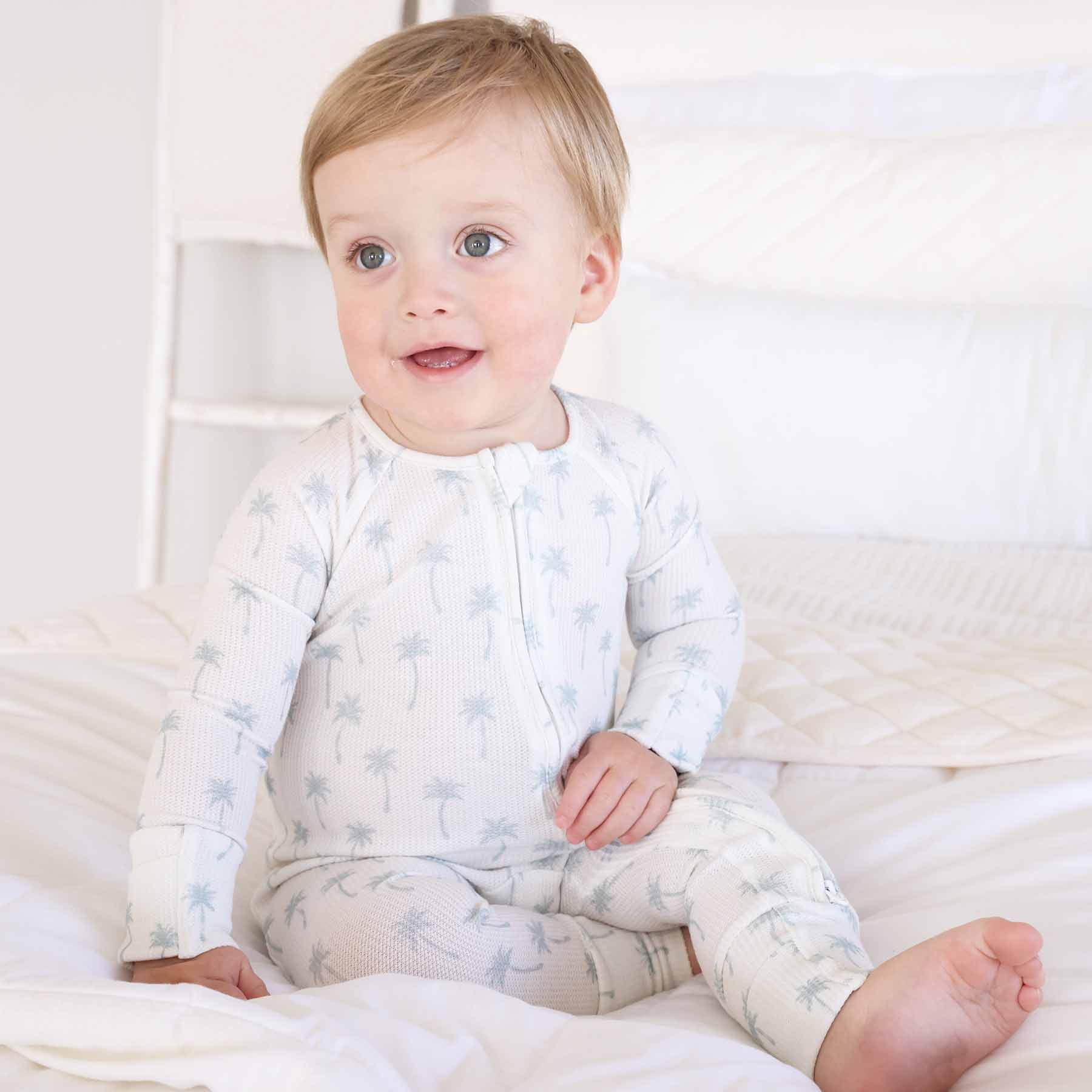 Preppy Palms Bamboo Waffle Convertible Zip Romper - Image 11