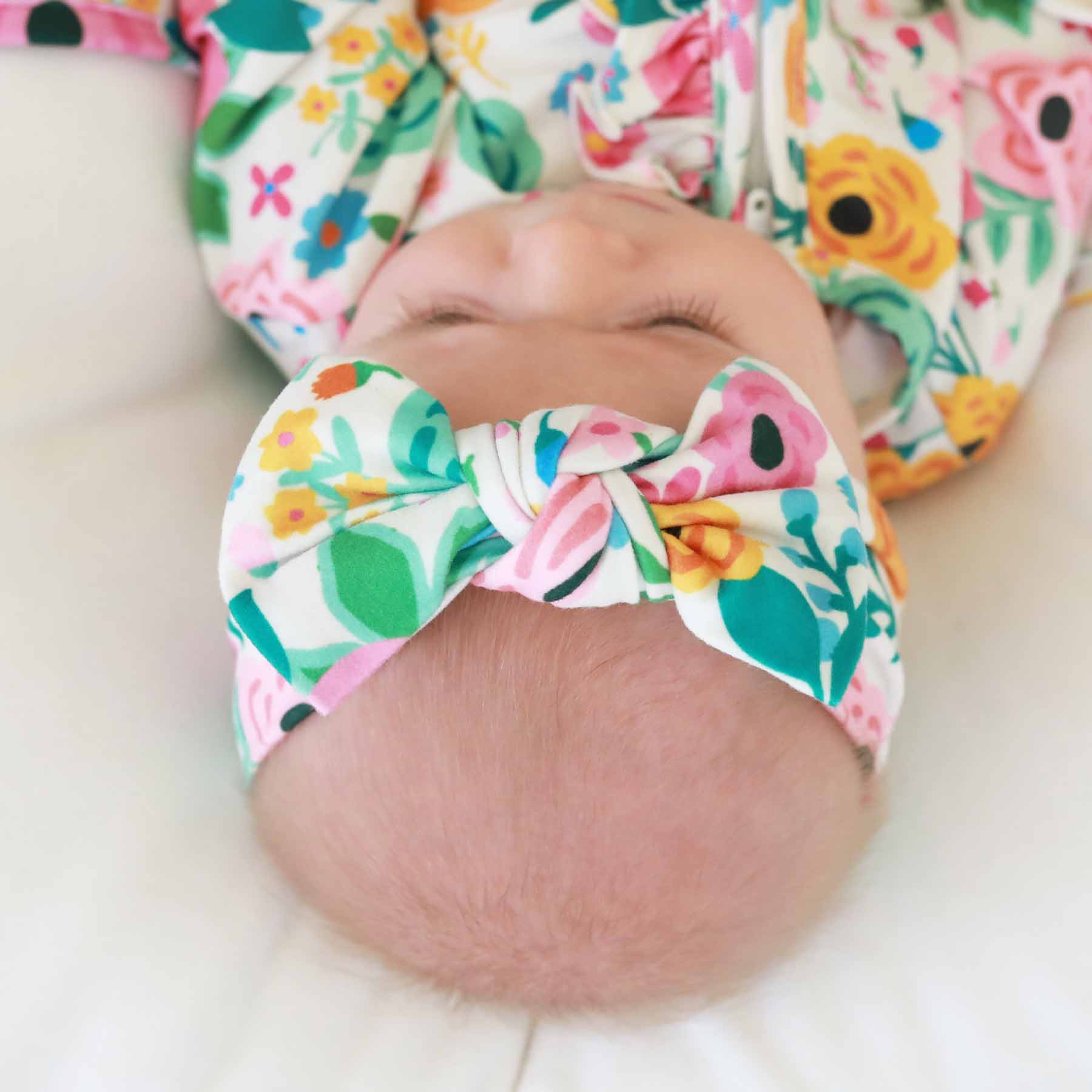 Pretty Poppies Knit Large Bow Headwrap - Image 2