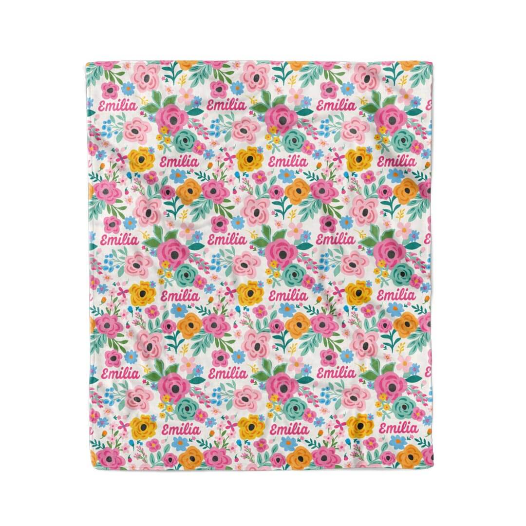 Pretty Poppies Personalized Kids Blanket - Image 2