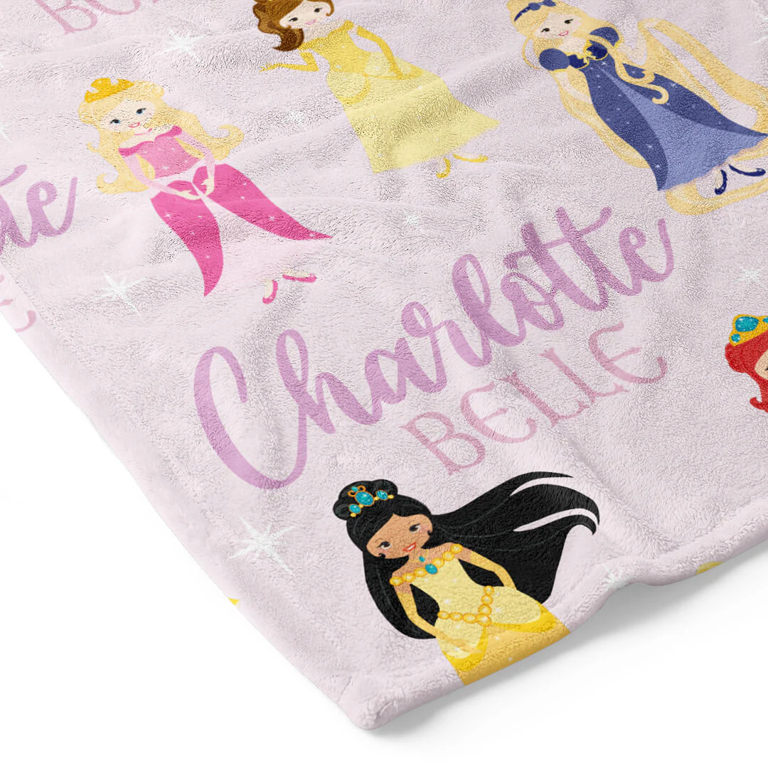 Pretty Princess Personalized Toddler Blanket - Image 3