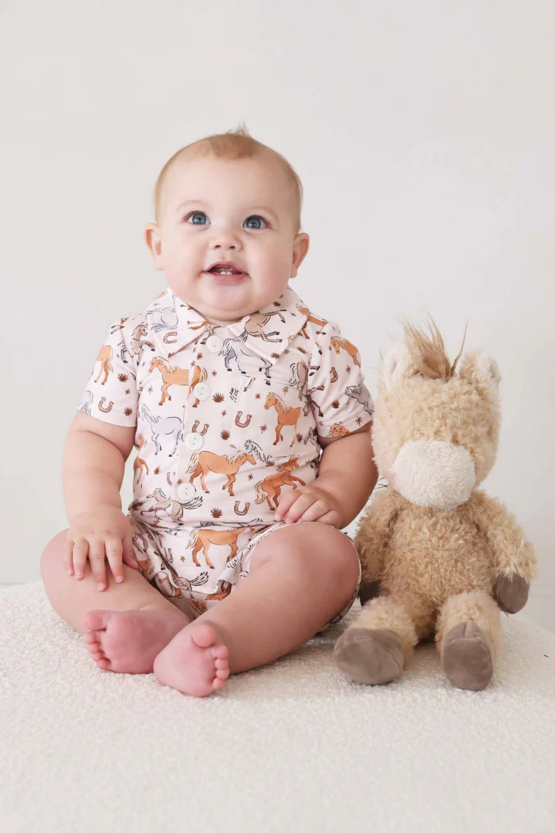 P's Ponies Button Romper