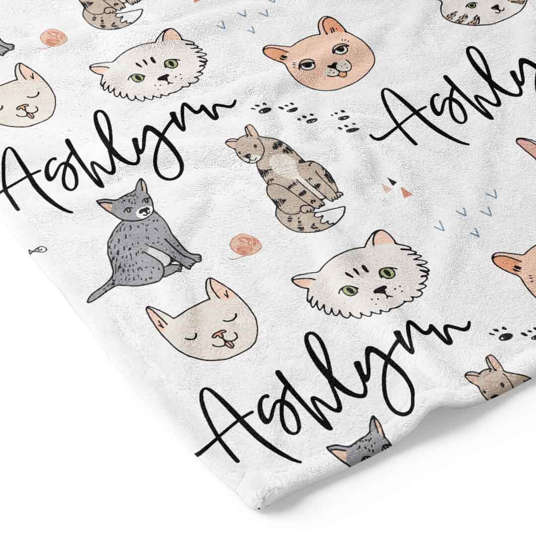 Purrdy Kittens Personalized Toddler Blanket - Image 2