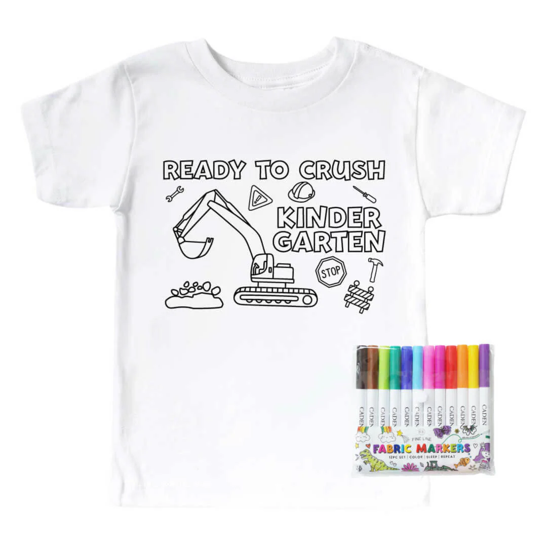 Ready To Crush School Colorable Kids Graphic Tee | White - Image 3