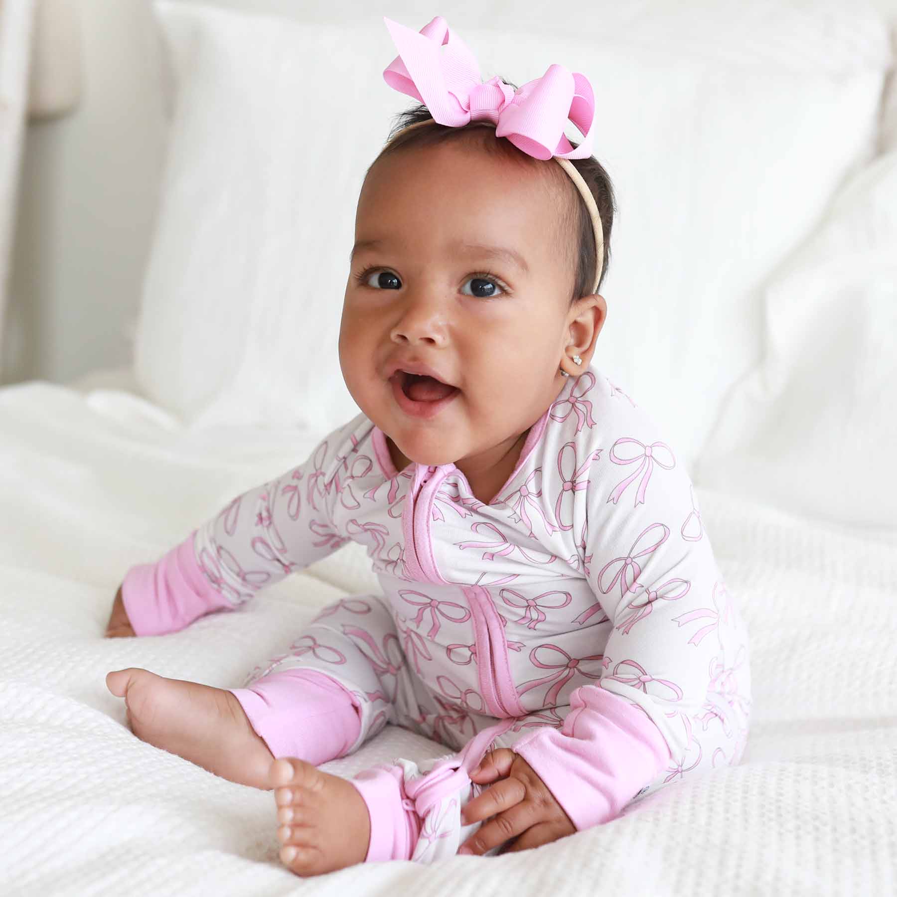 Ribbon Bow Headband | Blushing Pink - Image 11