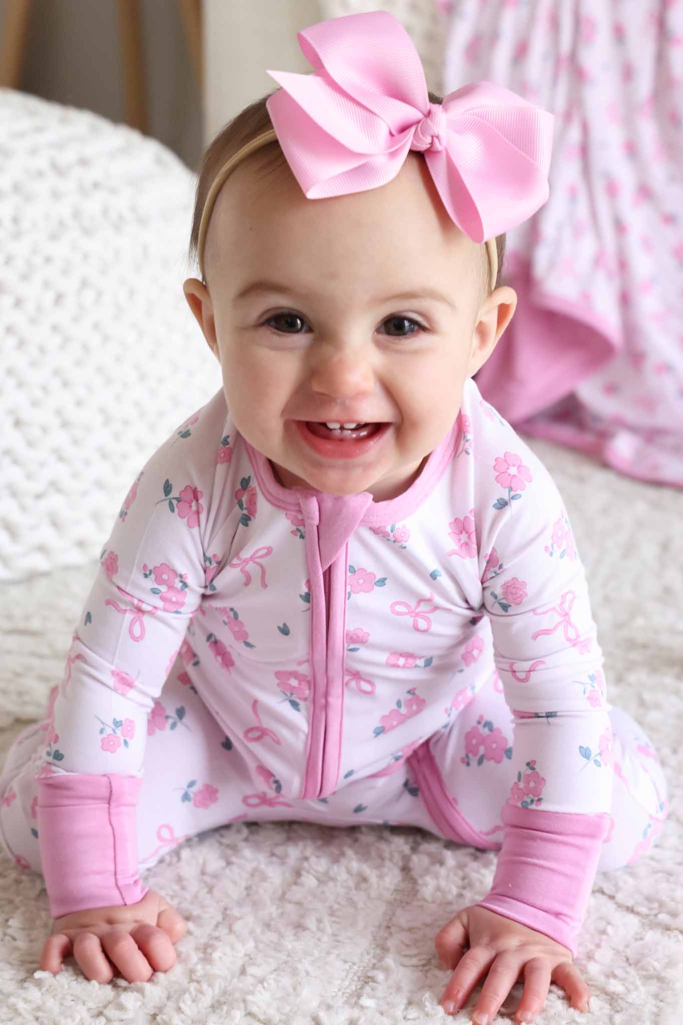 Ribbon & Roses Convertible Zip Romper | Pink - Image 5