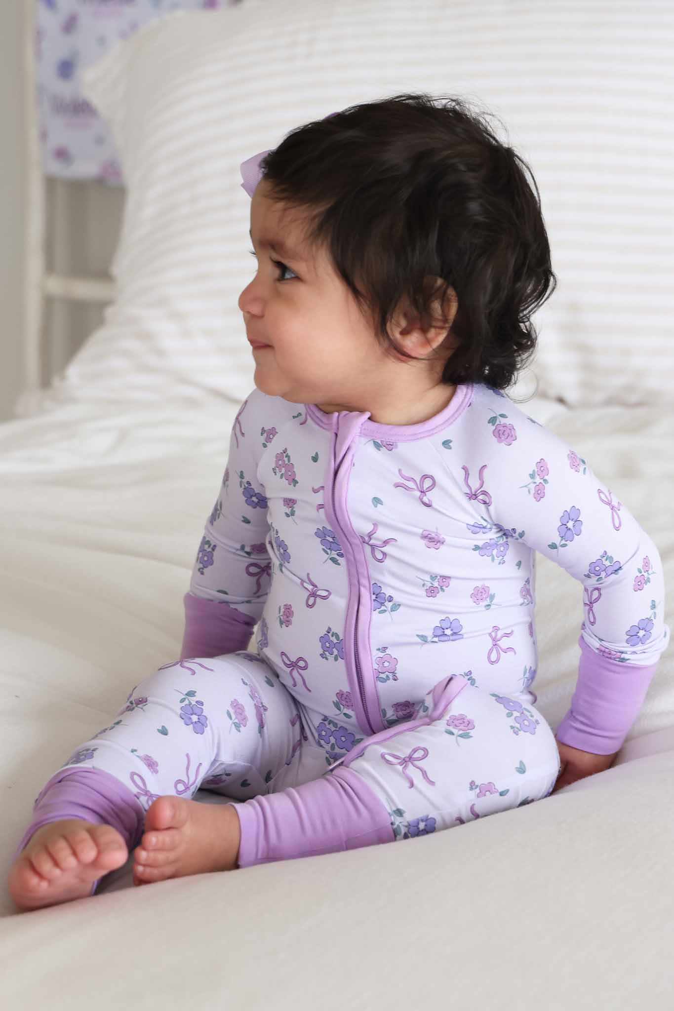 Ribbon & Roses Convertible Zip Romper | Purple - Image 10