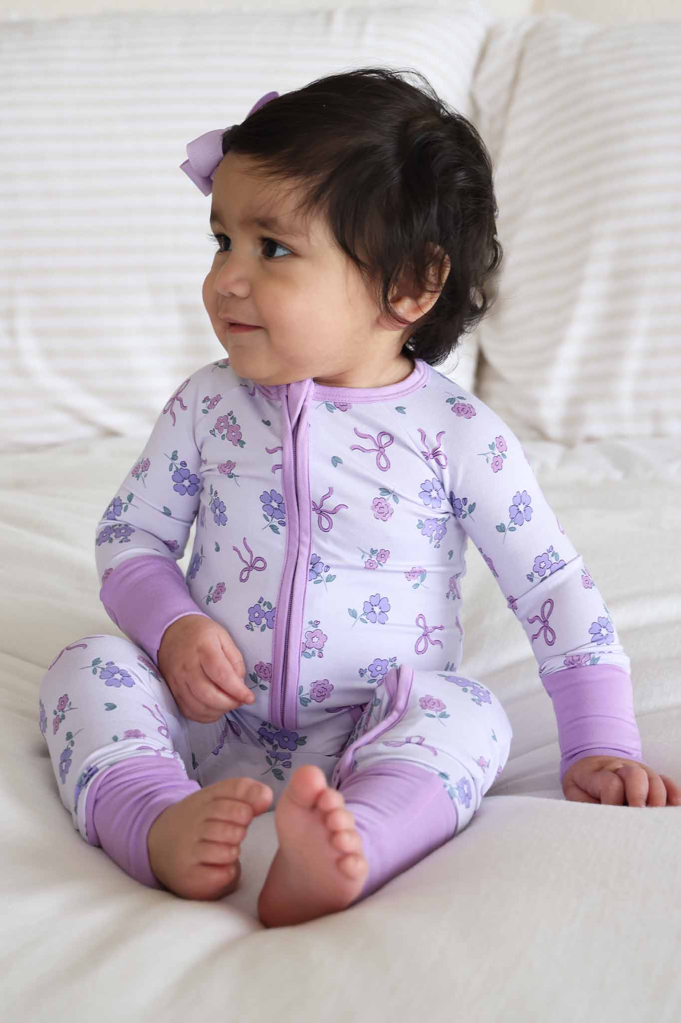 Ribbon & Roses Convertible Zip Romper | Purple - Image 8