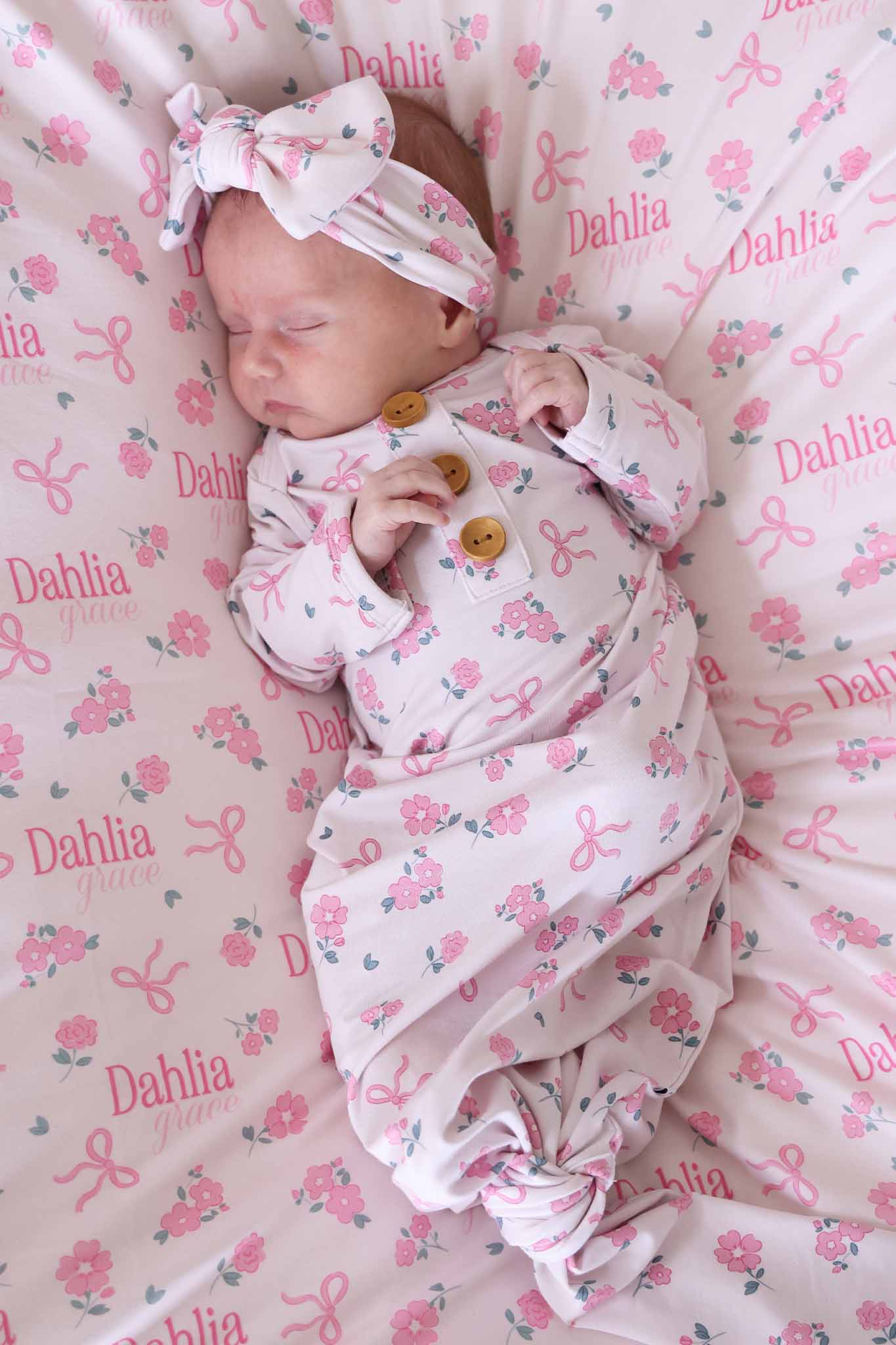 Ribbon & Roses Knit Large Bow Headwrap | Pink - Image 4