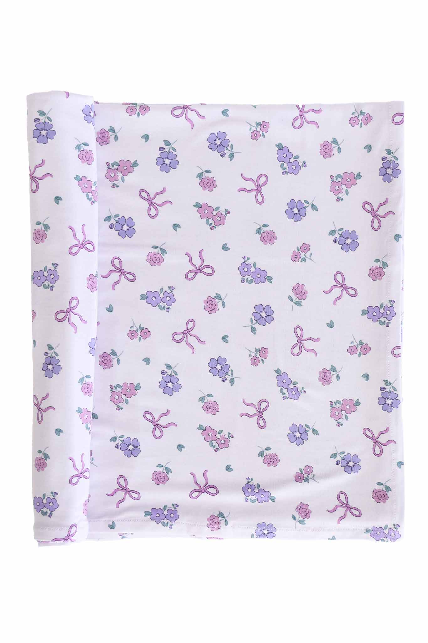 Ribbon & Roses Oversized Swaddle Blanket | Purple - Image 2