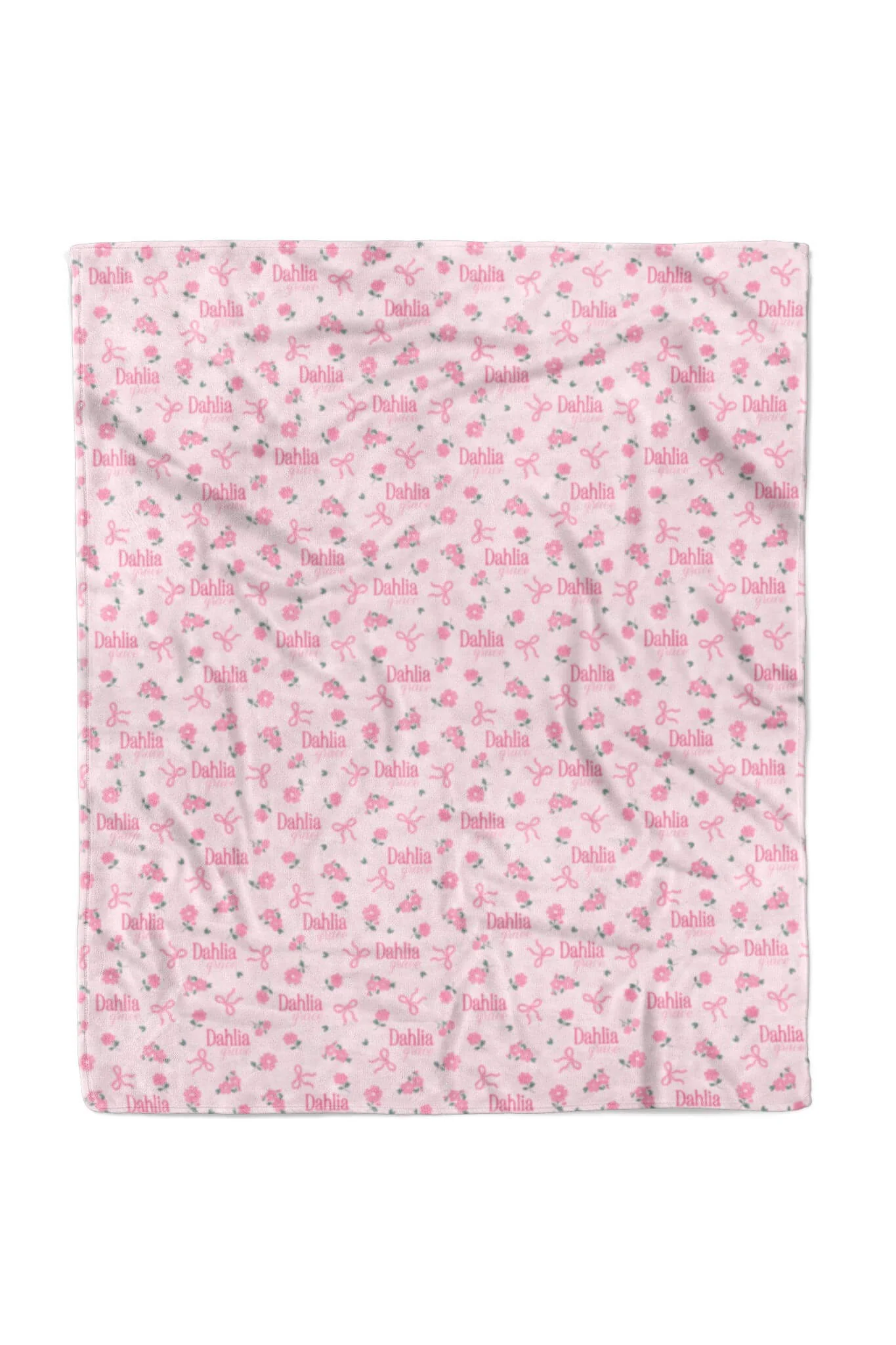 Ribbon & Roses Personalized Kids Blanket | Pink - Image 6